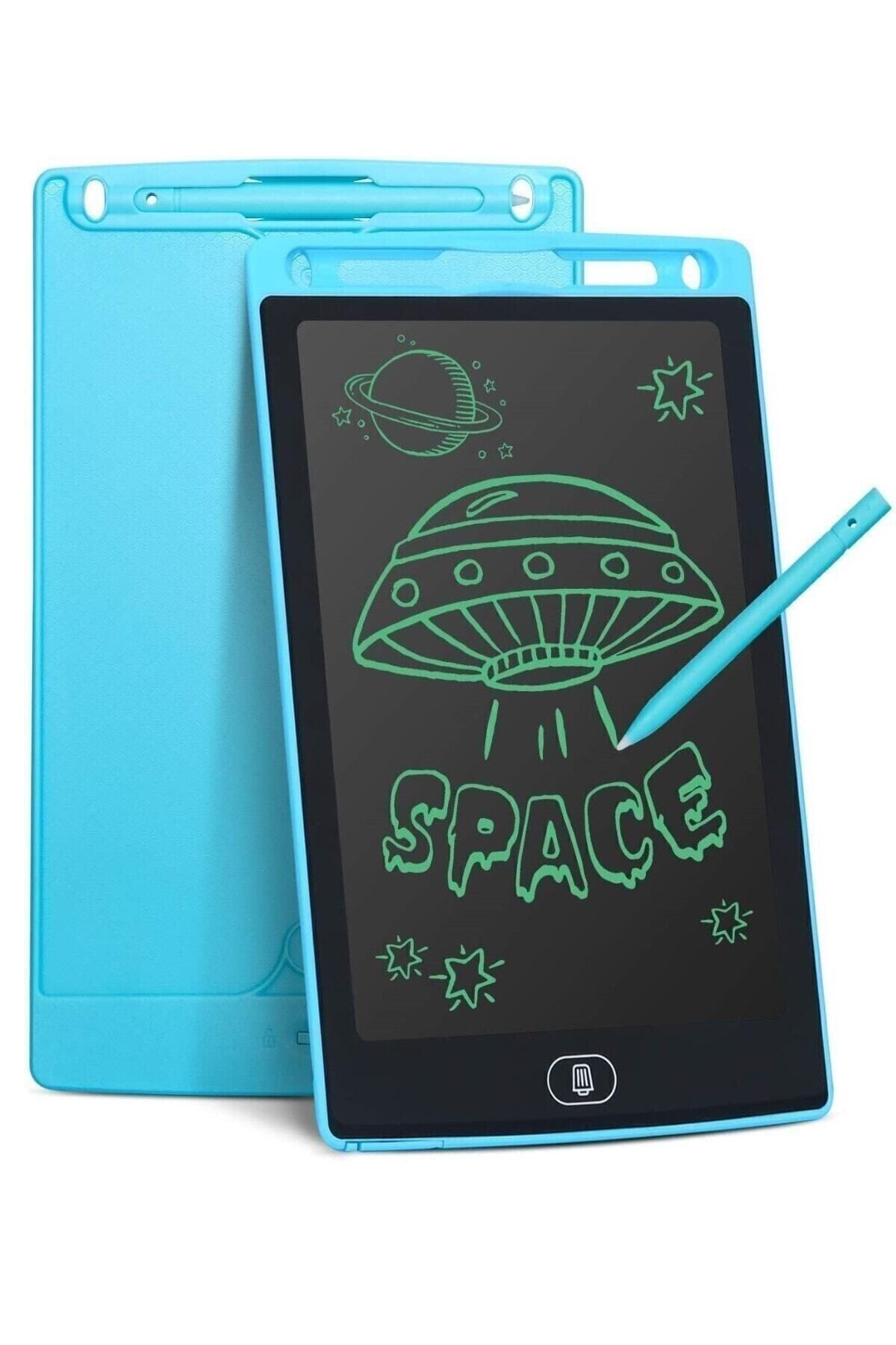 Writing Tablet Lcd 8,5 Inç Dijital Kalemli Çizim Yazı Tahtası Grafik Not Yazma Eğitim Tableti-mavi