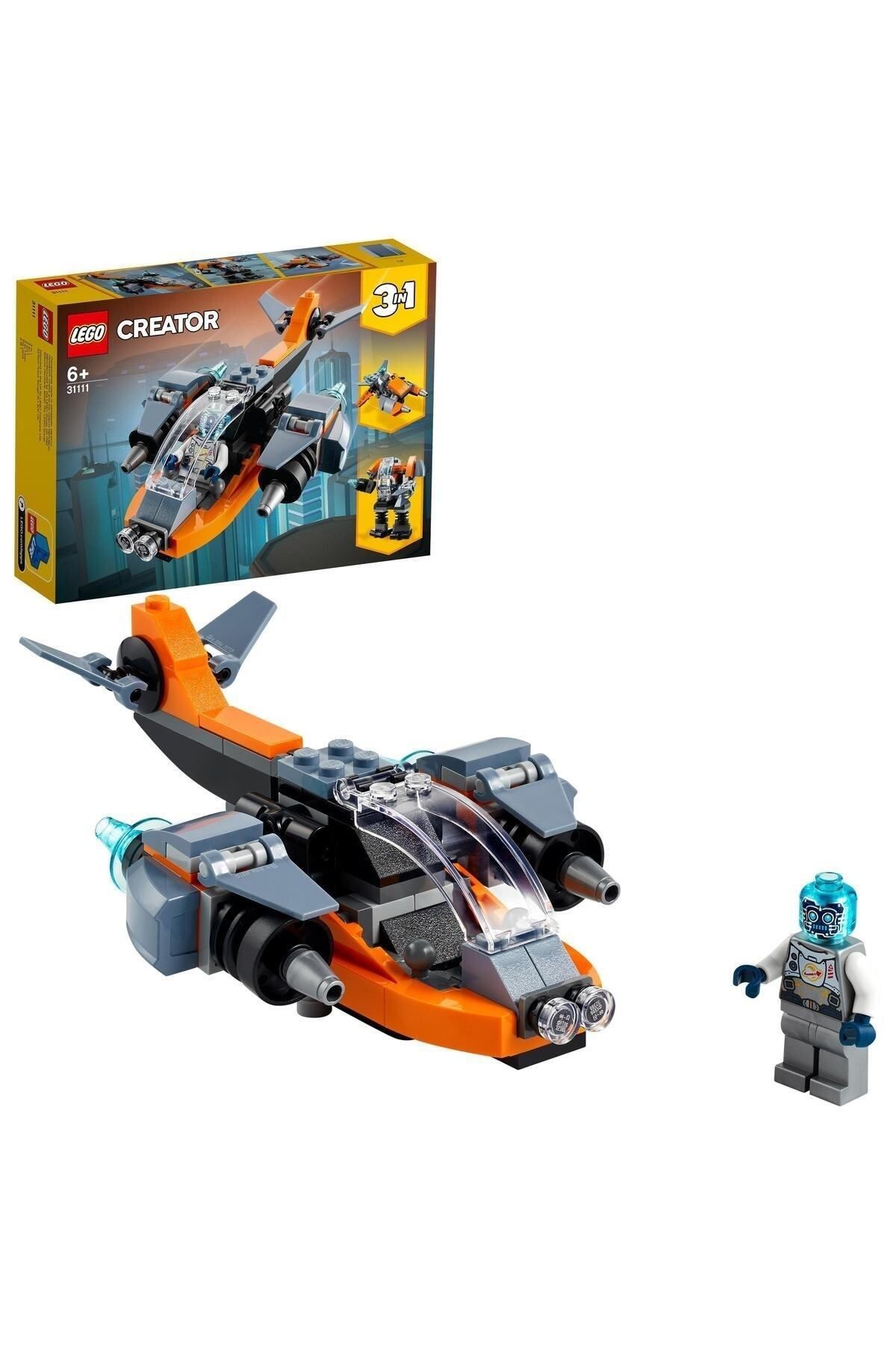 ® Creator 3’ü 1 Arada Siber İnsansız Hava Aracı 31111 - Oyuncak Yapım Seti (113 Parça)