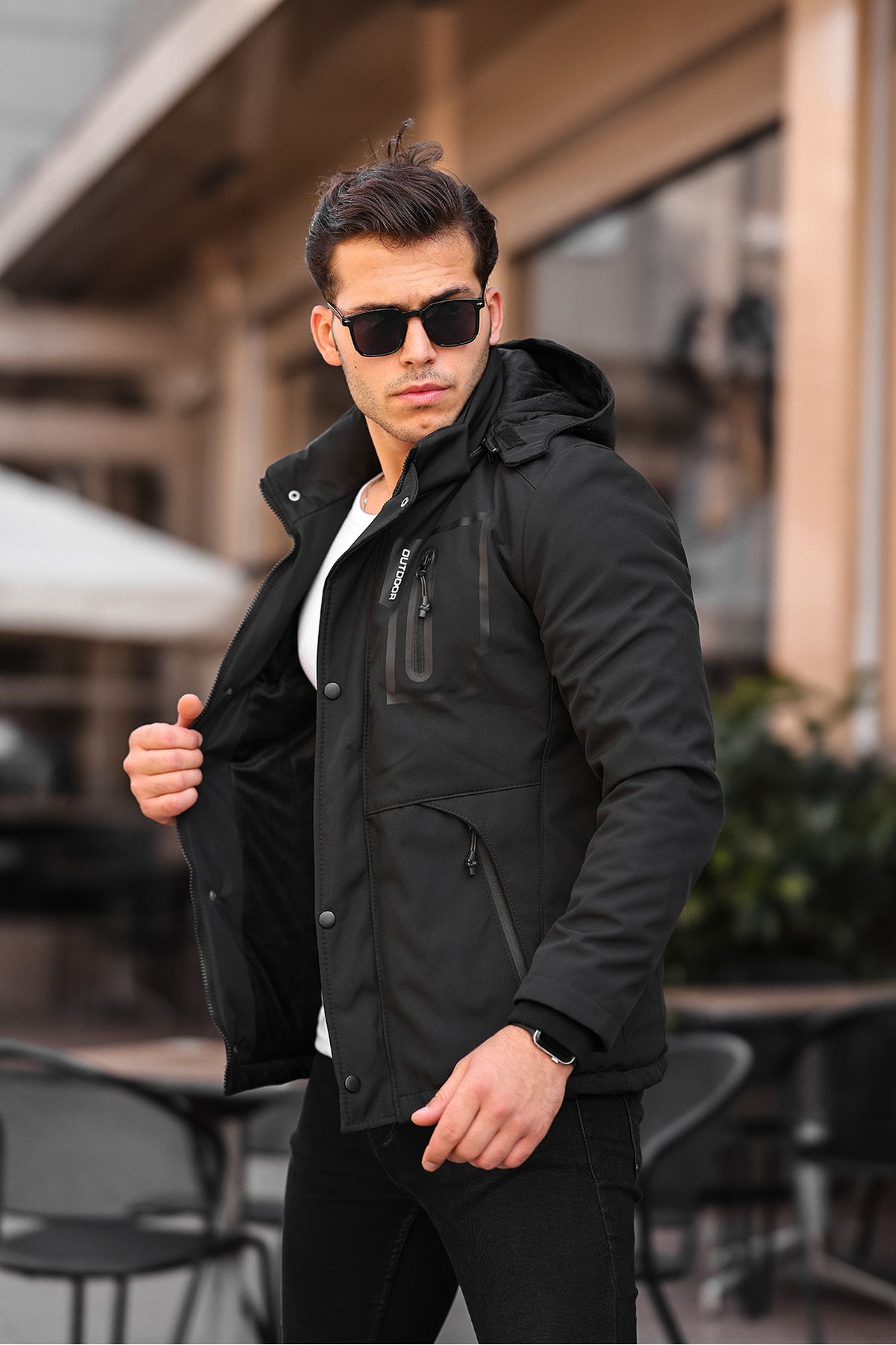 Outdoor Su,soğuk,rüzgar Geçirmez Içi Kürklü Elyaf Dolgulu Softshell Erkek Dağcı,kampcı,kayakcı Montu