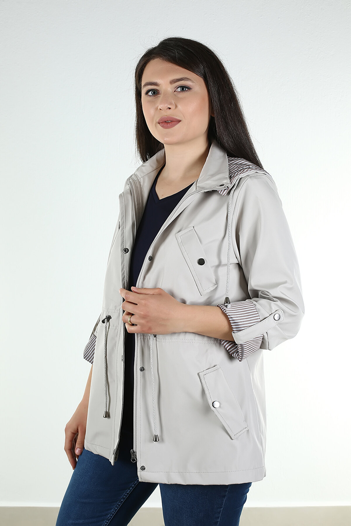 Kadın Büyük Beden Mevsimlik Trençkot 595