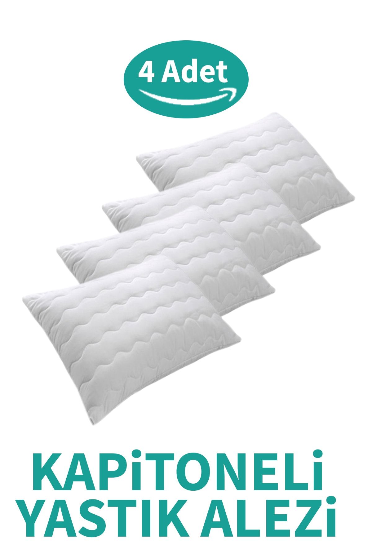 Kapitoneli Yastık Alezi 4'lü Pamuklu Fermuarlı Kapitone Yastık Koruyucu Yastık Kılıfı