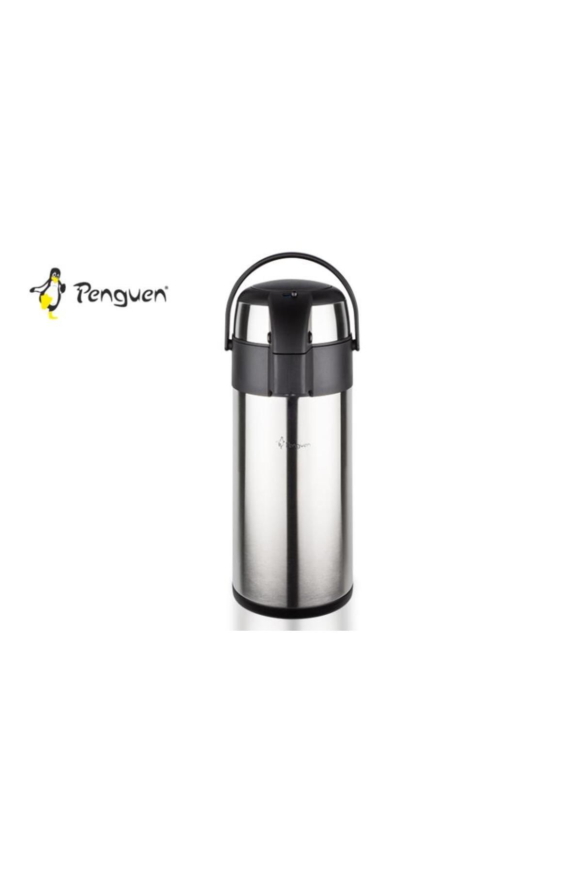 Paslanmaz Çelik Kapaklı Pompalı 5 Lt Inox Termos Png-1250a