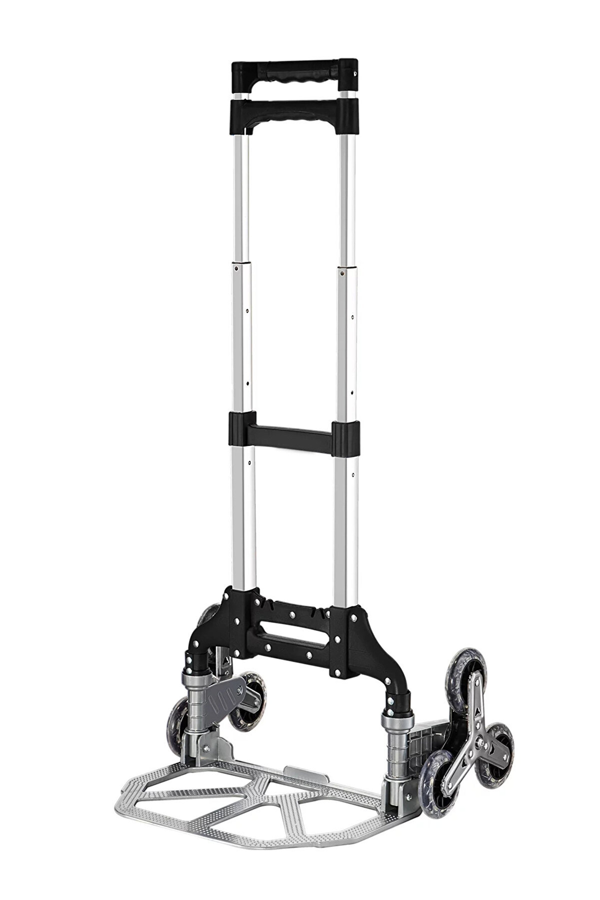 6 Tekerli 80KG Kapasiteli Merdiven Çıkabilen Katlanır Taşıma Arabası Koli Yük Paket Aracı