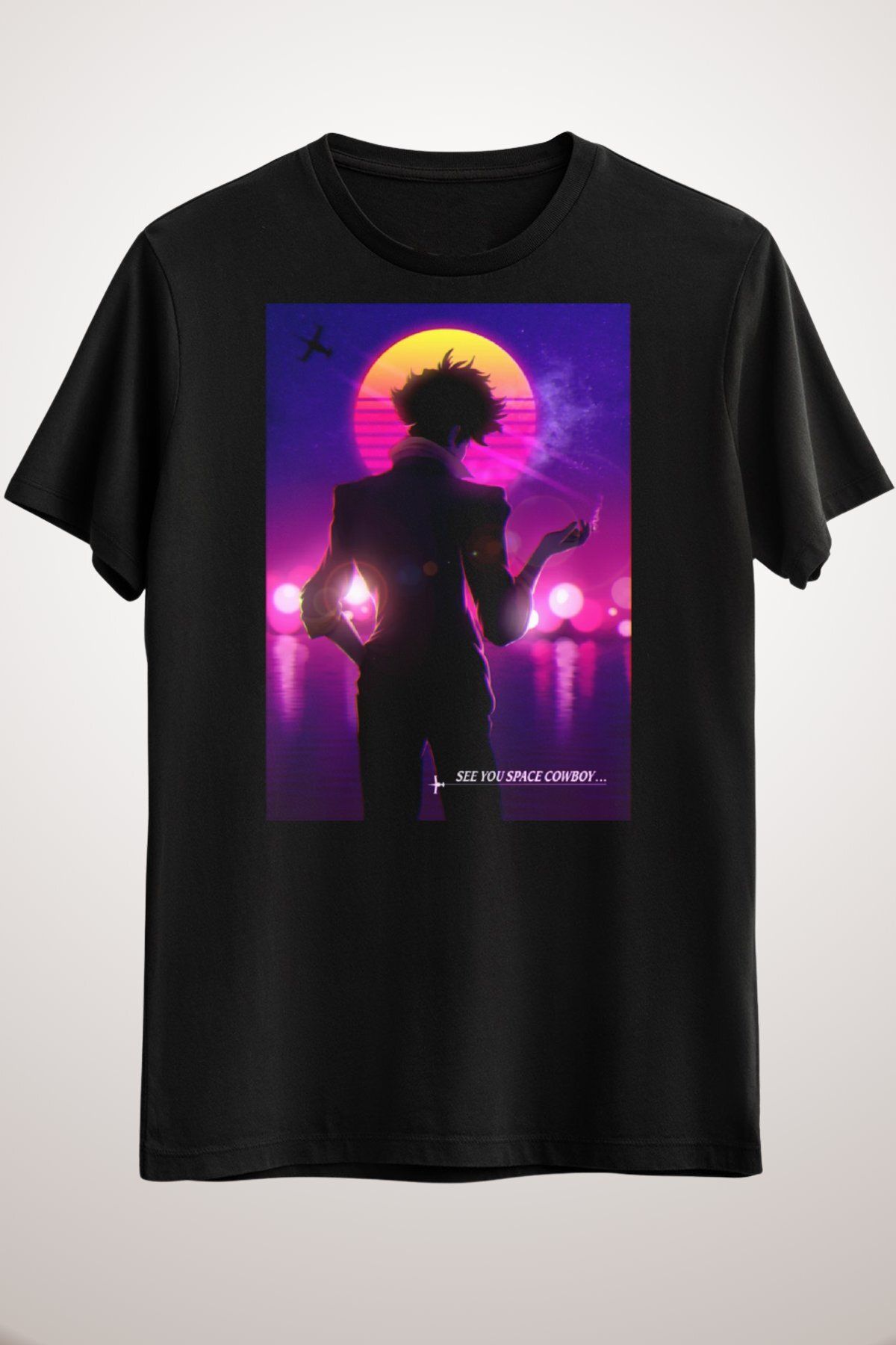 Unisex Siyah Anime Spike Spiegel Retro Style T-shirt &amp; Accessories
