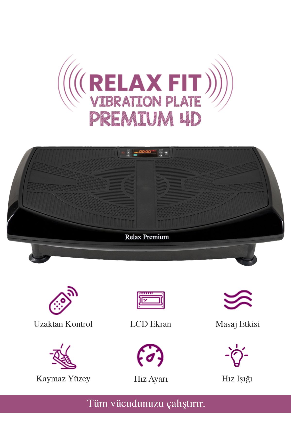 Fit Premium 4d 7 Kombinasyonlu Vibration Plate Titreşimli Spor Egzersiz Fitness Aleti Cihazı