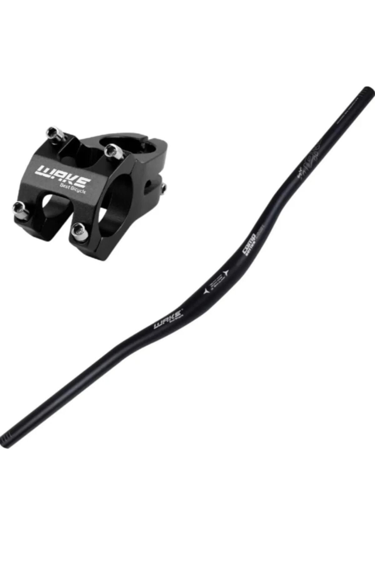 Wake Siyah Bisiklet Alümiyum Gidon+Boğaz 780mm 31,8mm Bisiklet Direksiyon + Boğaz