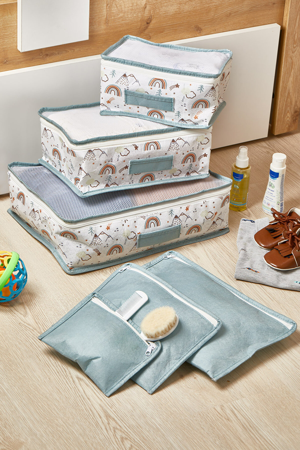 Rainbow Serisi 6'lı Bebek Bakım Çantası