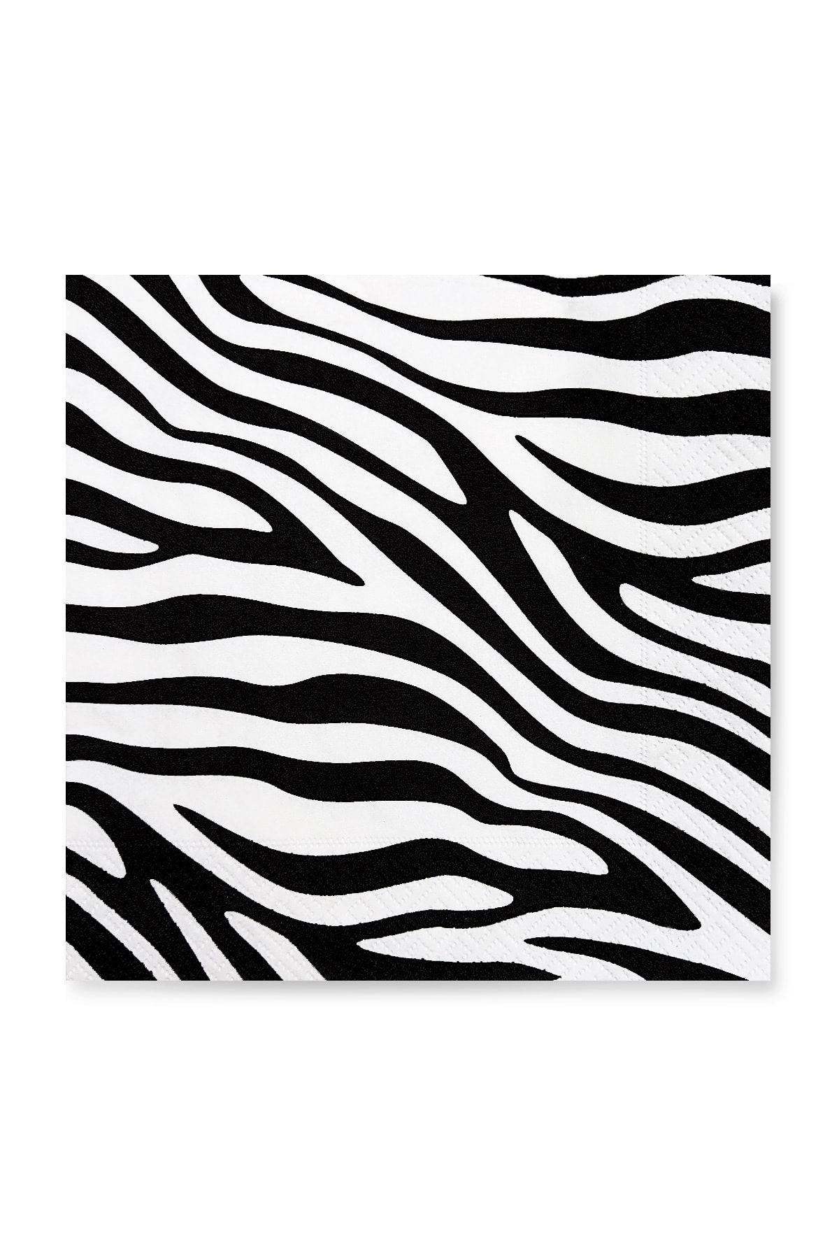 33x33 Cm Zebra Desenli 20'li Kare Beyaz Renkli Kağıt Peçete