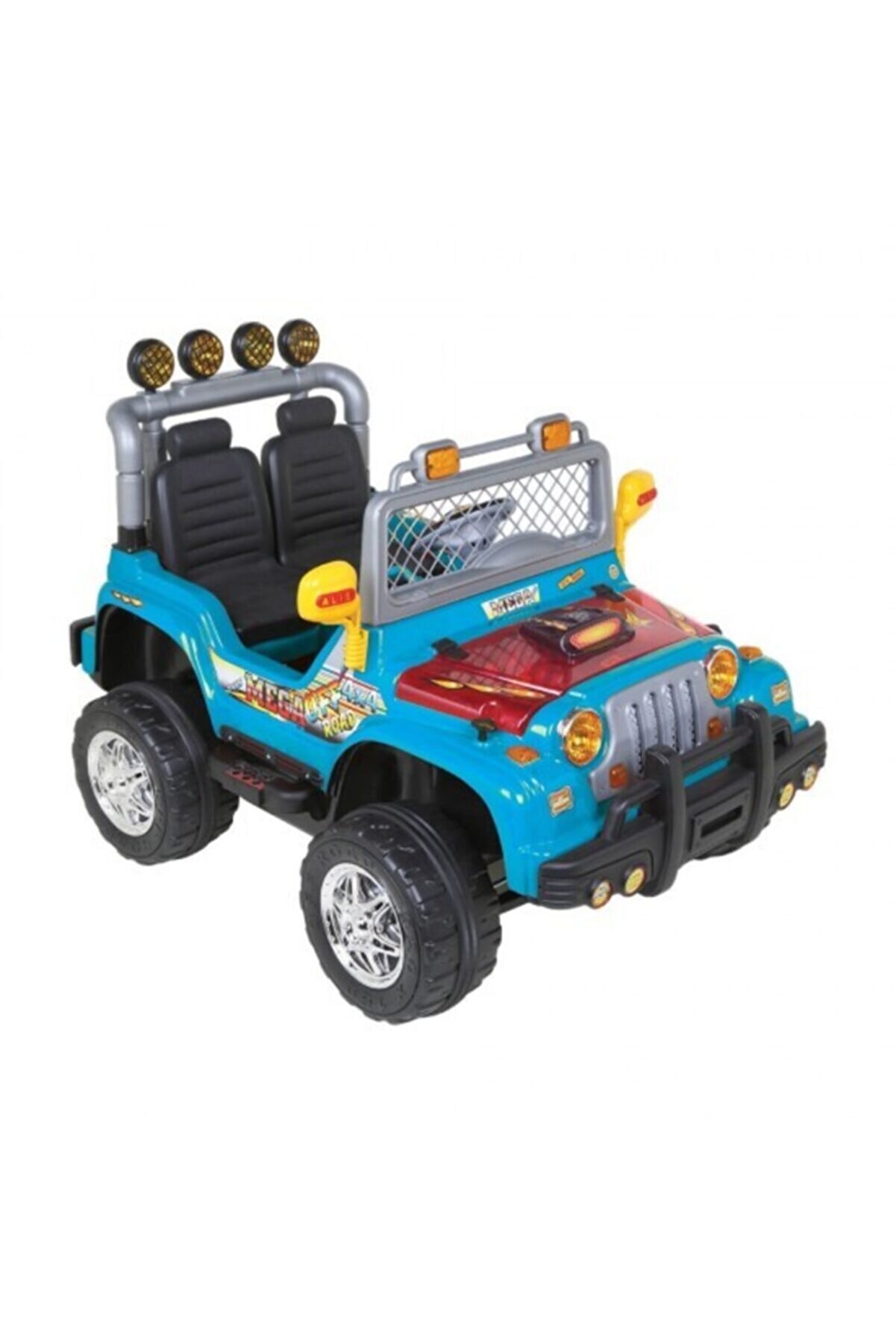 Uzaktan Kumandalı Çift Kişilik Akülü Araba Mega Jeep 12 Volt 12 Amper Mavi