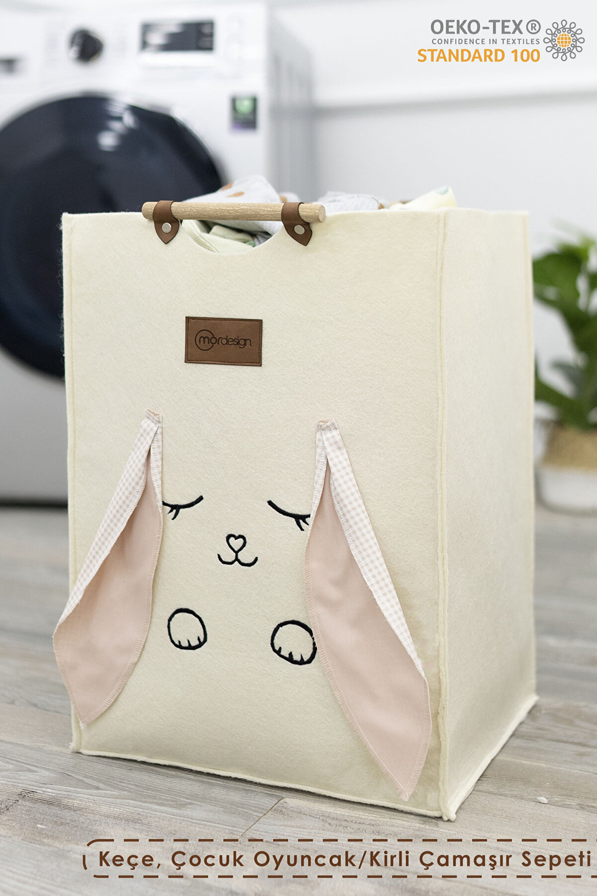 Keçe Çocuk Oyuncak/Kirli Çamaşır Depolama Sepeti, Çok Amaçlı Saklama Sepeti, Morbunny Serisi