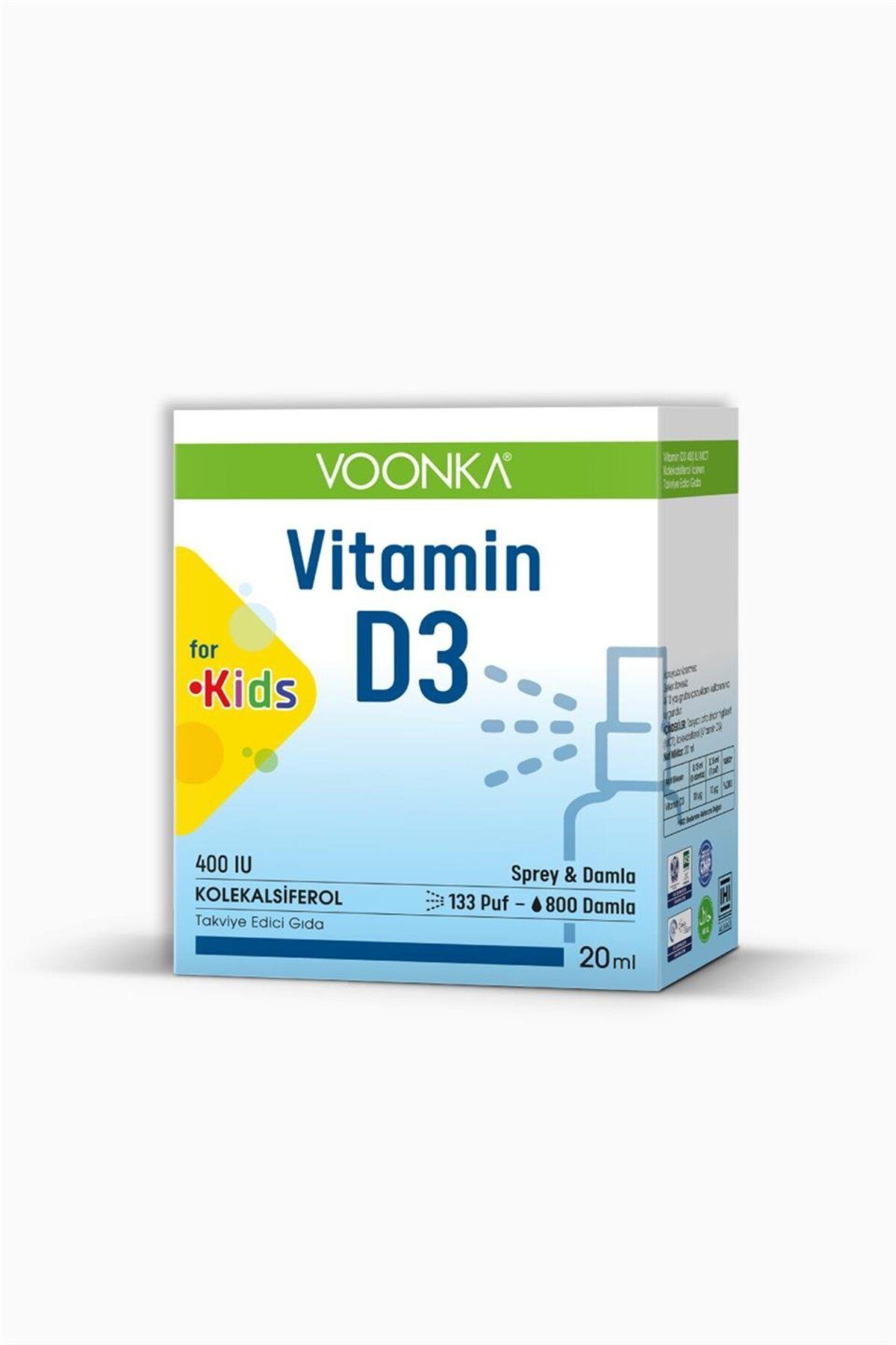 Vitamin D3 400 Iu Çocuklar Için Sprey 20 Ml