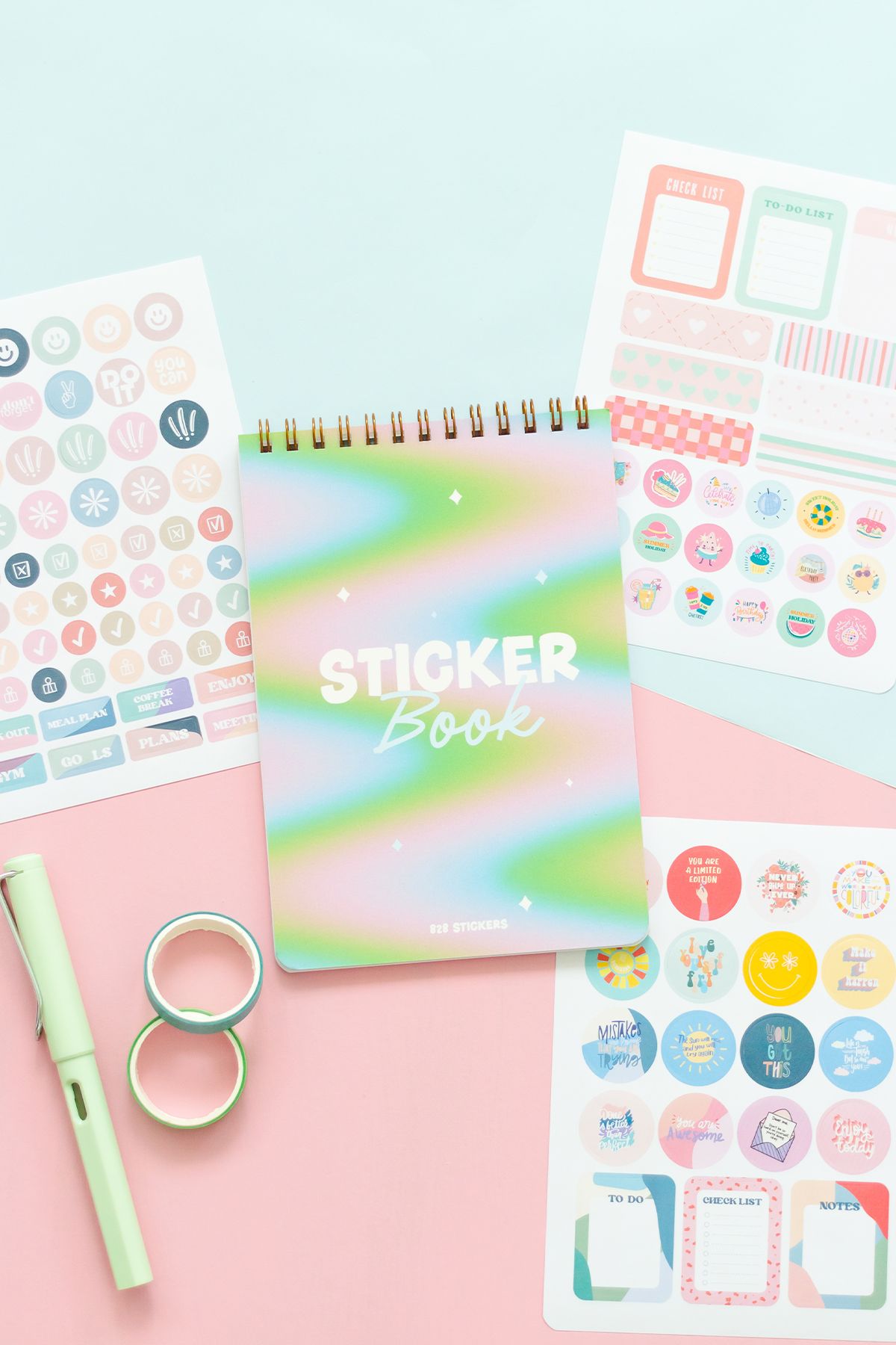 Sticker Book 828 Adet Renkli Etiket Defteri 6107SERI