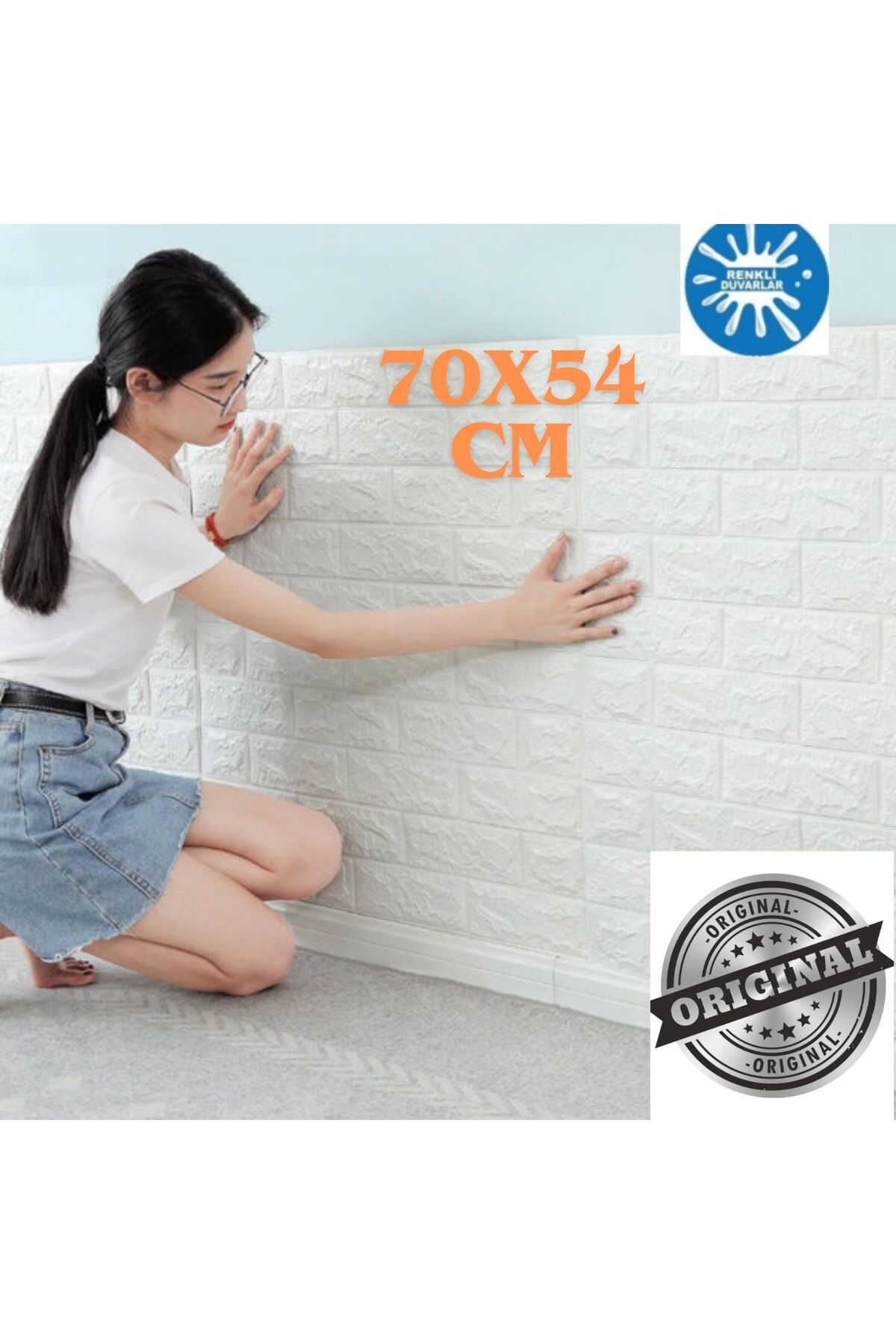 70x54 Cm Kendinden Yapışkanlı Esnek Köpük Duvar Kağıdı Paneli 3d Boyutlu Tuğla Desen