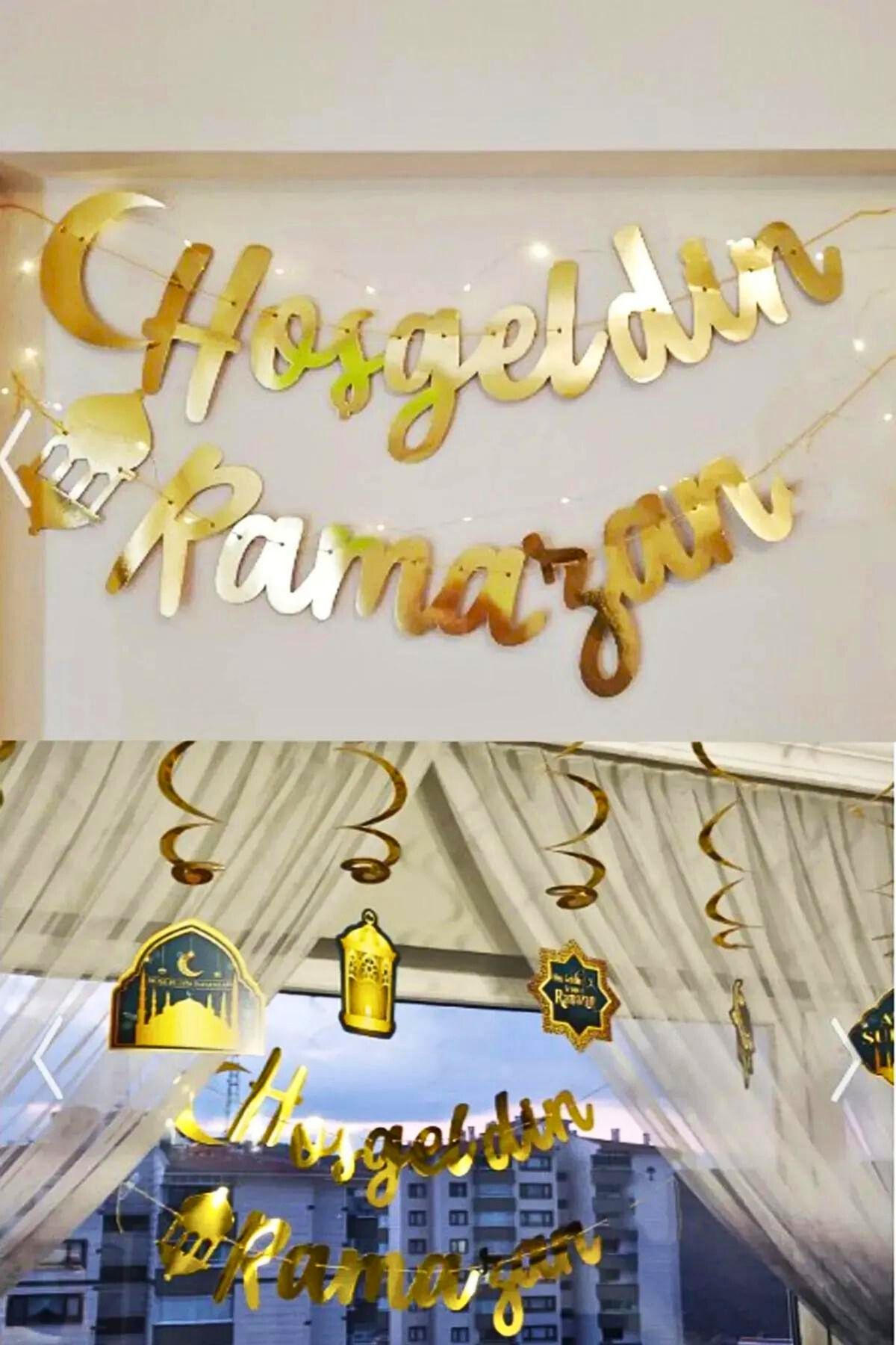 Led Işıklı Hoşgeldin Ramazan Yazısı Ramazan Bayramı Tavan Süsü 11 Ayın Sultanı Dini Süsleme Süs Seti
