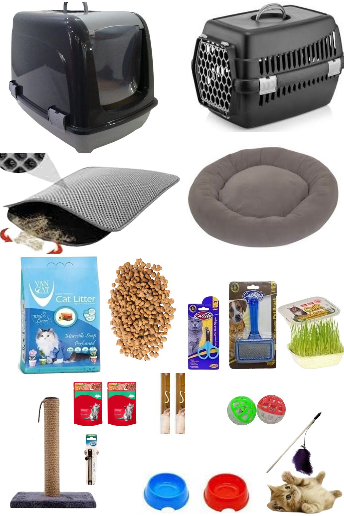 20 Parça Kedi Başlangıç Seti Gri