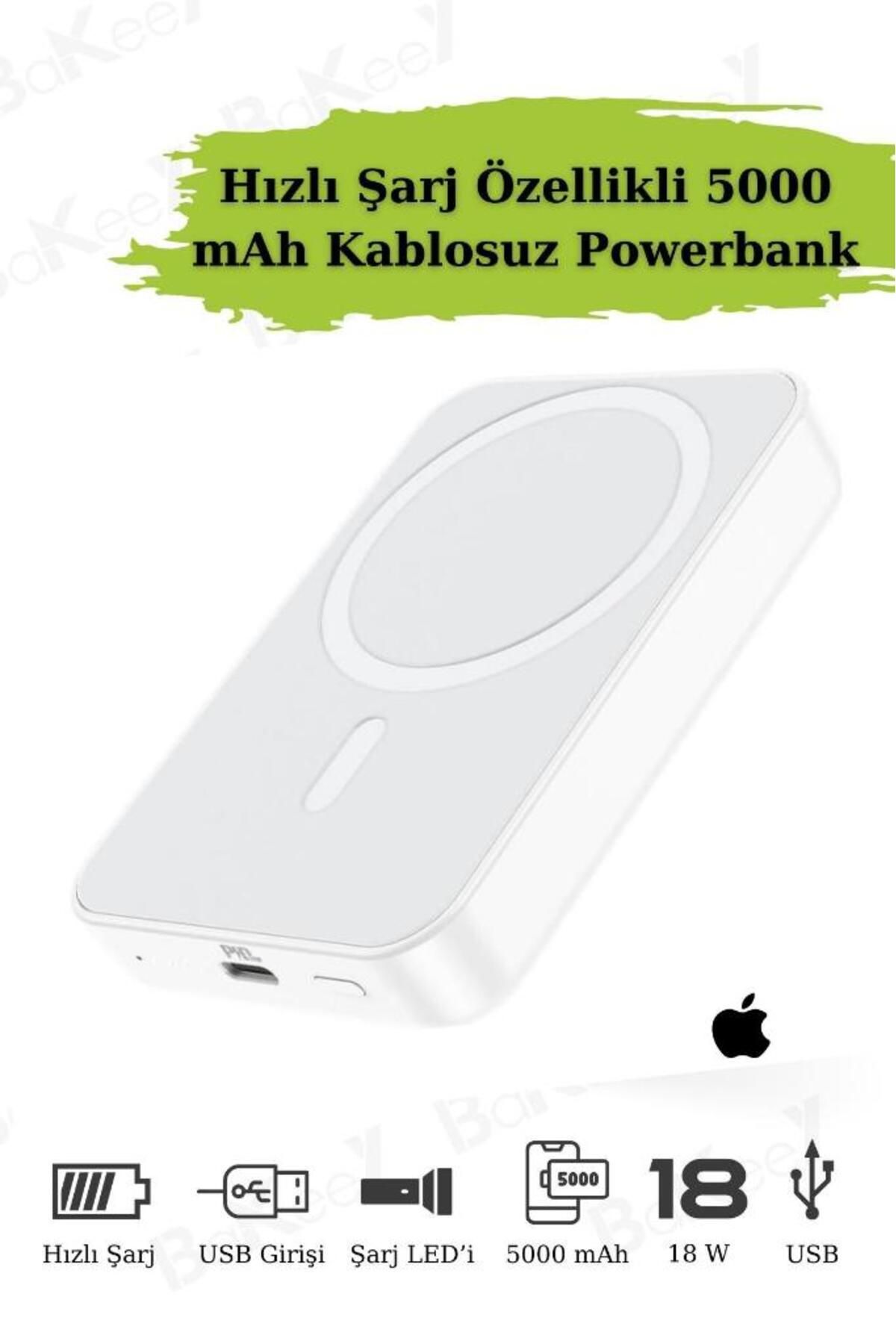 Magsafe Battery Pack Powerbank Iphone Uyumlu Kablosuz Taşınabilir Magsafe Şarj Aleti Şarj Cihazı