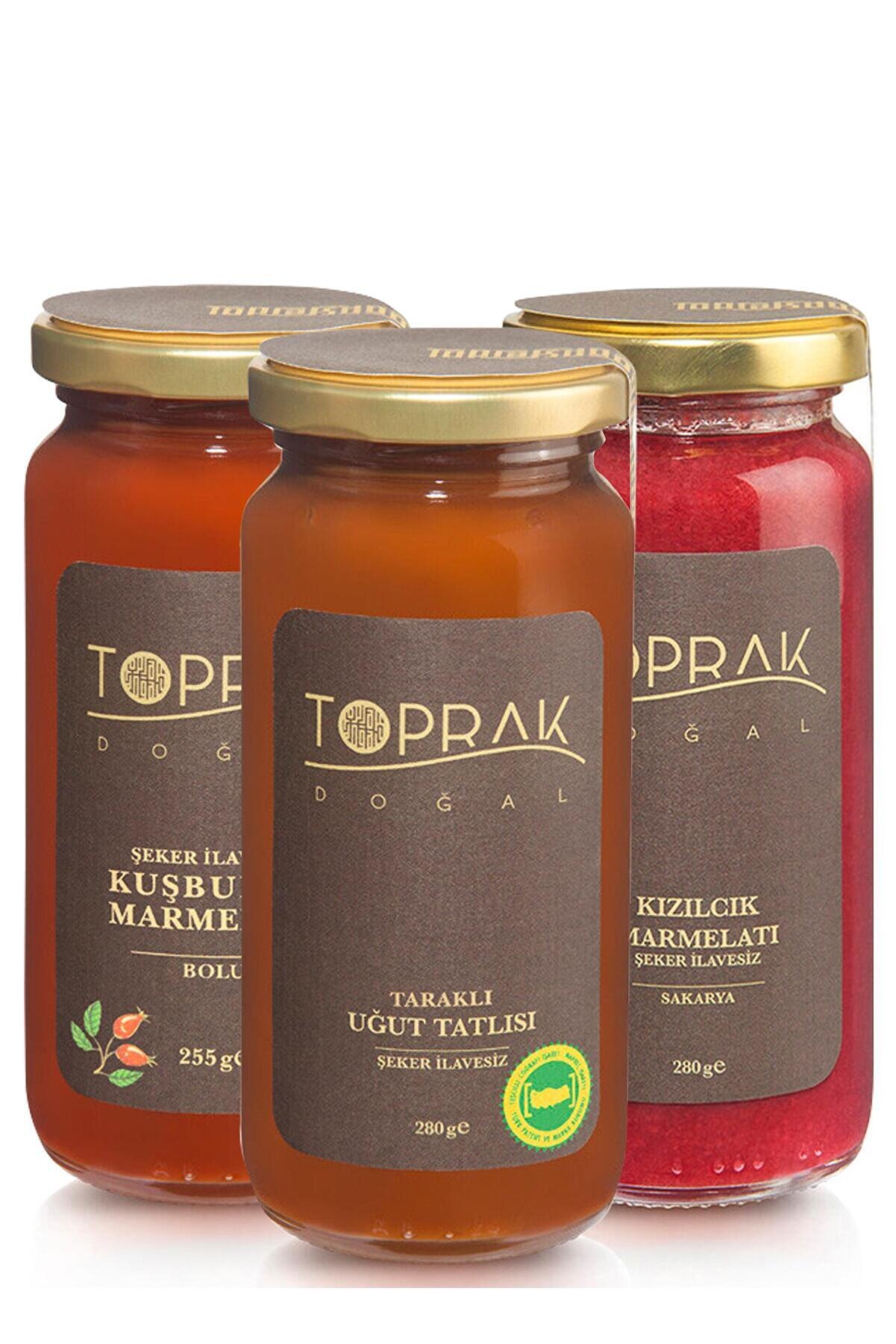 Marmelat Seti - Şekersiz Kızılcık Marmelatı - Şekersiz Kuşburnu Marmelat - Uğut Tatlısı