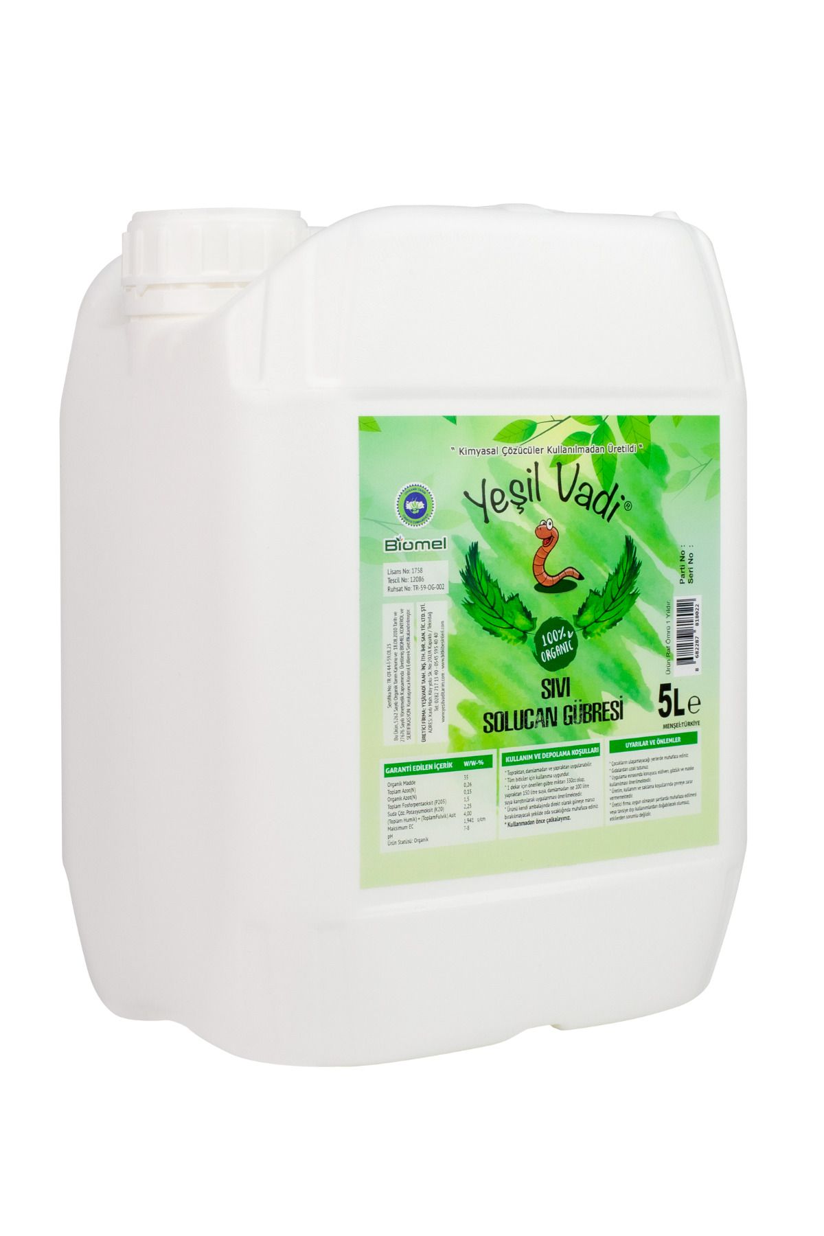 5 Lt. Organik Sıvı Solucan Gübresi