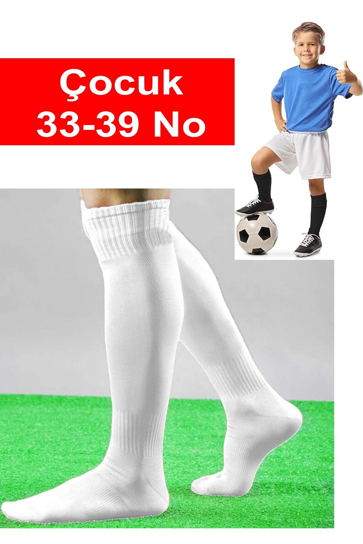 Çocuk Futbol Maç Çorabı Futbol Tozluk 33-39 Numara Futbol Halısaha Çorabı Konç