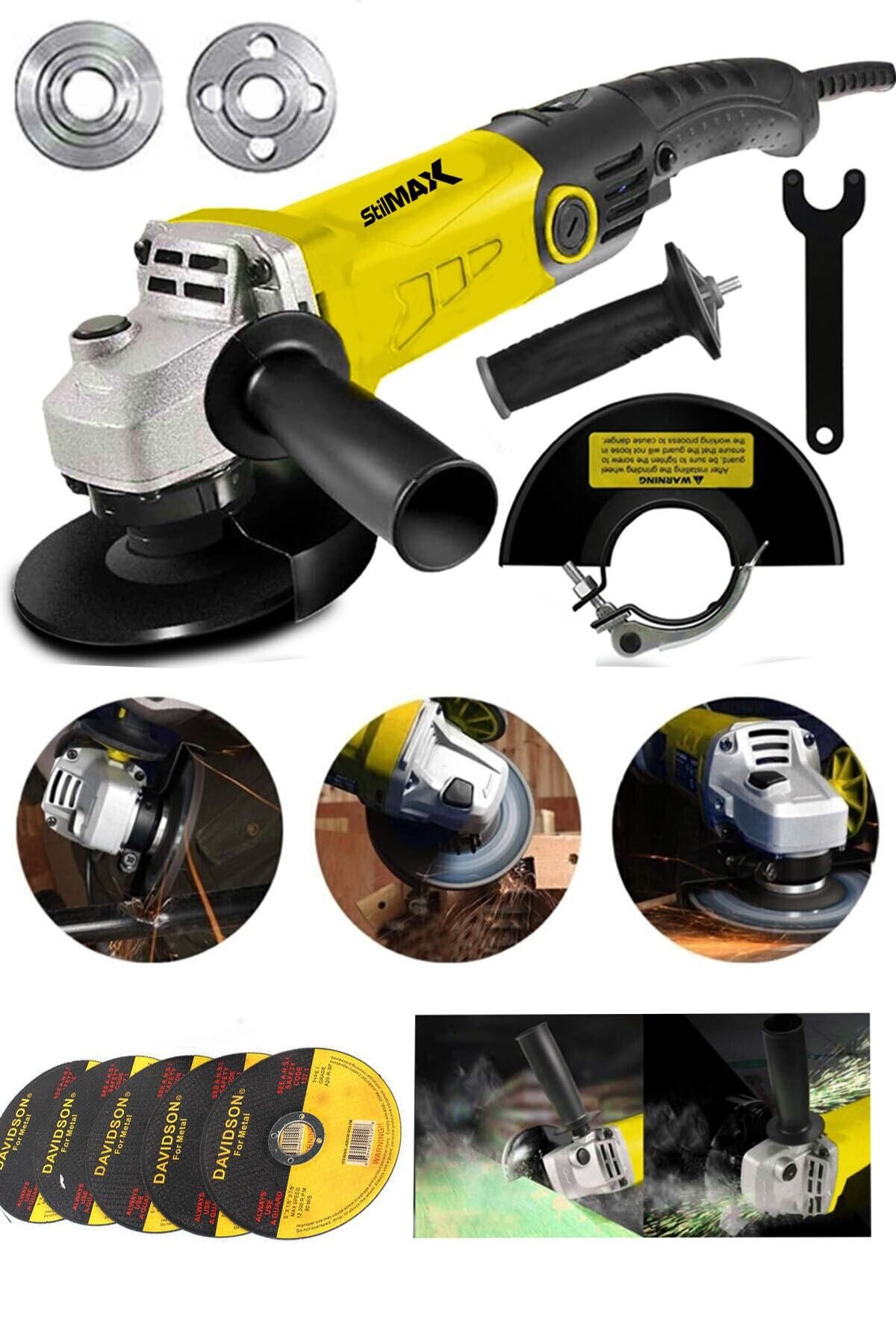 3500w 6 Kademe Devir Ayarlı Spiral Taşlama Makinesi Avuç Içi Taşlama 125mm + 5 Ad Taş