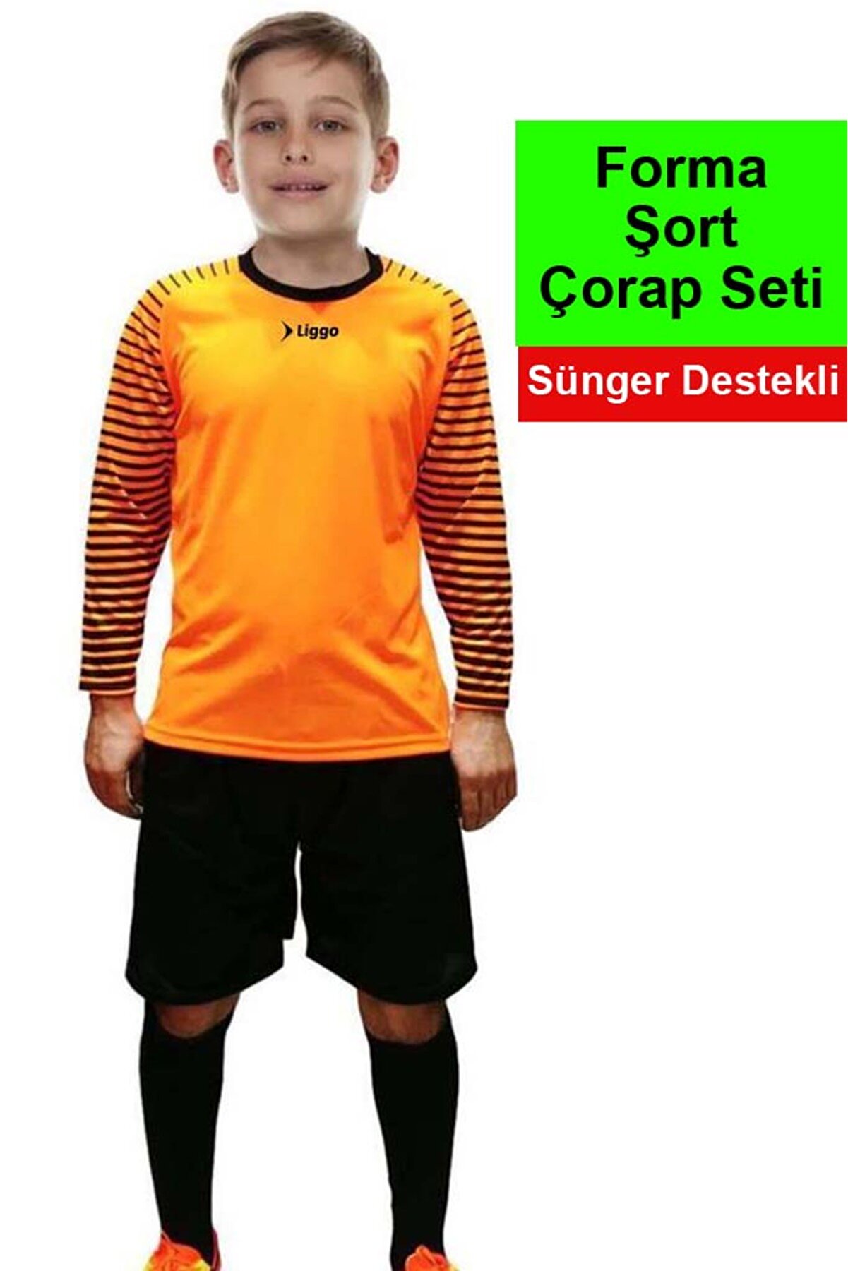 Sünger Destekli Çocuk Kaleci Forma Şort Çorap Takımı