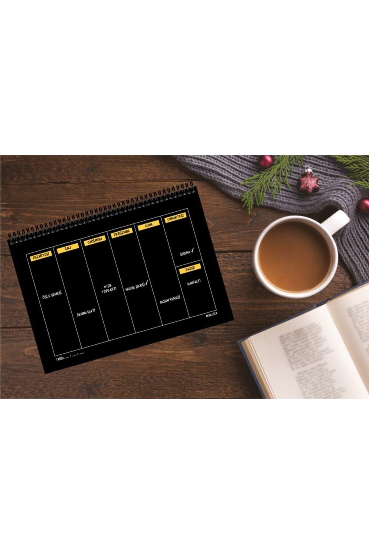 Haftalık Planlayıcı 13,5 X 19,5 Cm Weekly Planner Black Defter