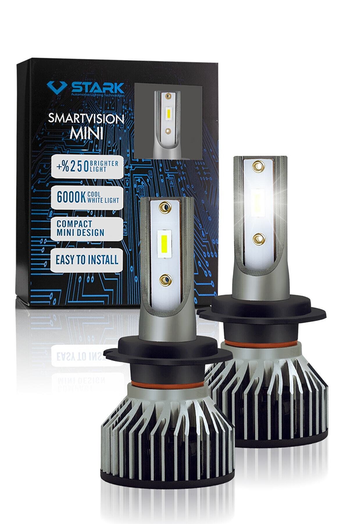 Yeni Smart Vision Mini H7 Led Xenon Far Ampulü Kısa Tip Mini Slim Csp Şimşek Etkili