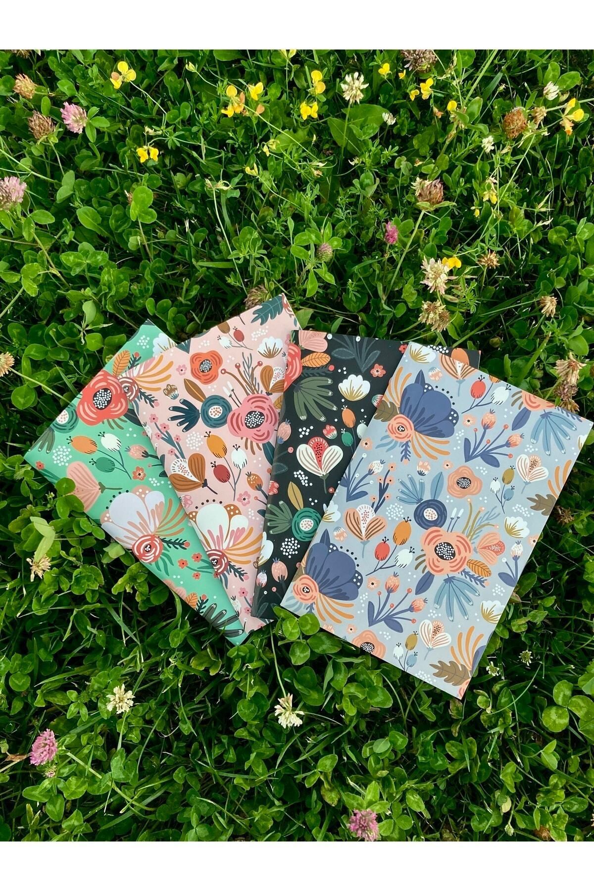 Çizgisiz Defter Seti 4'lü 13x20cm Not Defteri Seti Hediyelik Defter