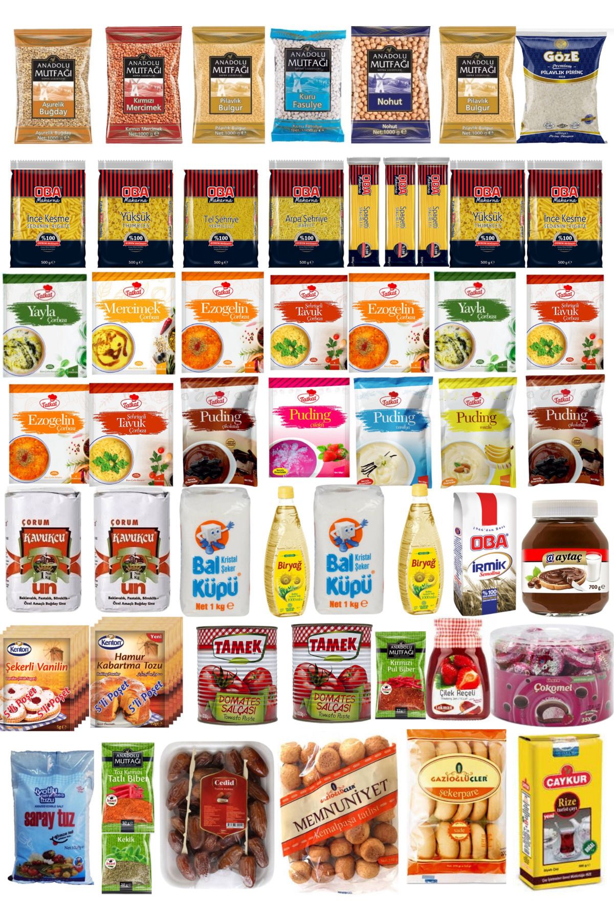 Ramazan paketi kumanya yardım gıda erzak kolisi mega paket 52 parça ürün