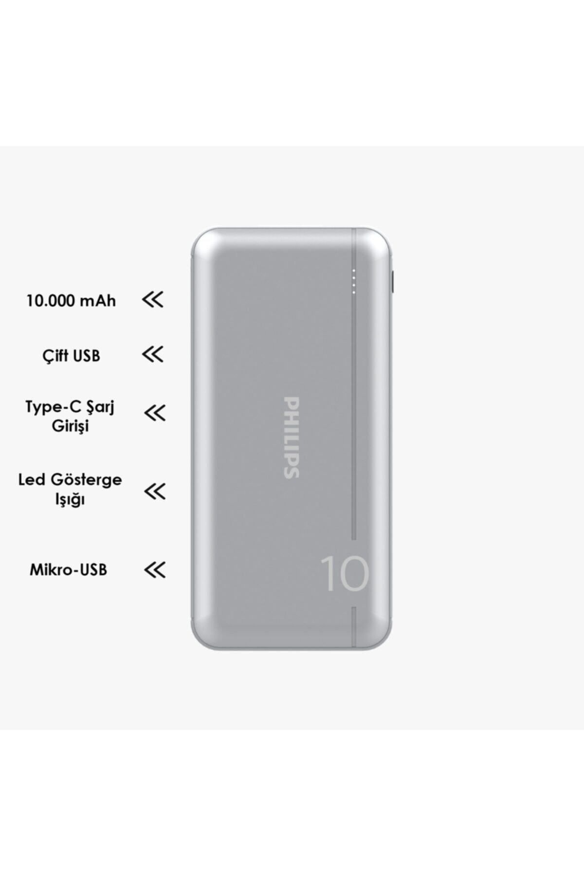 DLP1810NV 10.000 mAh Power Bank Gümüş (2 Çıkış)