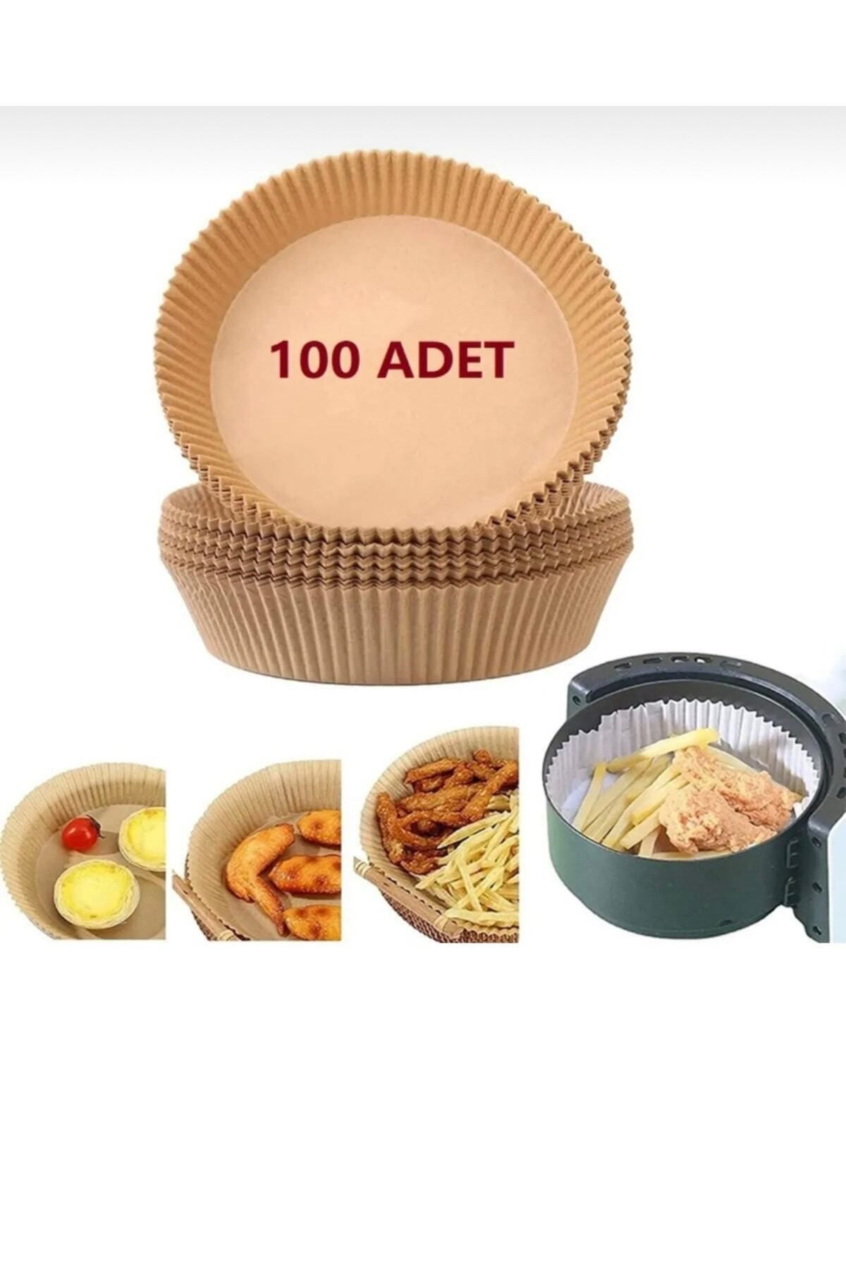 Her Modele Uyumlu Xl & Xxl 100 Adet Airfryer Pişirm Kağıdı - Hijyenik Yağlı Kağıt - Airfryer Ustası