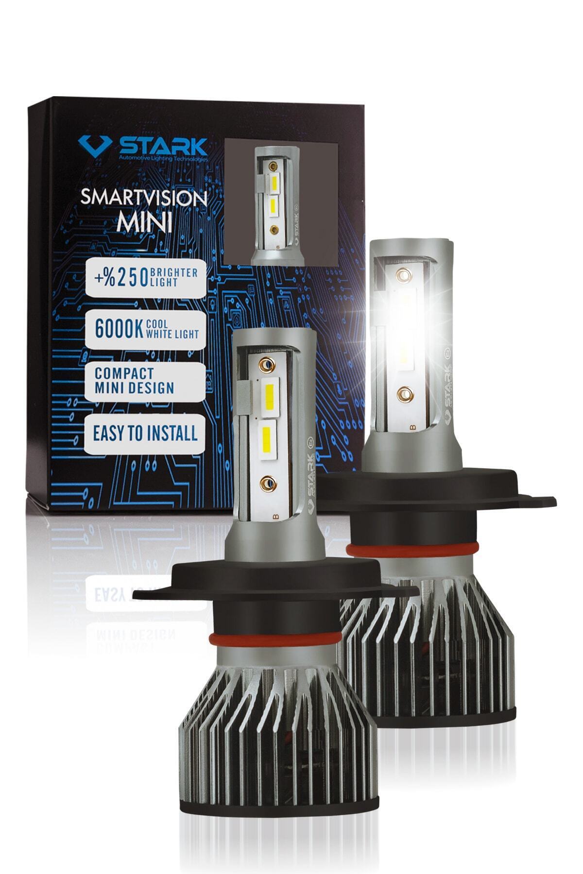 Yeni H4 Smart Vision Led Xenon Far Ampulü Şimşek Etkili Mini Slim Kısa Tip