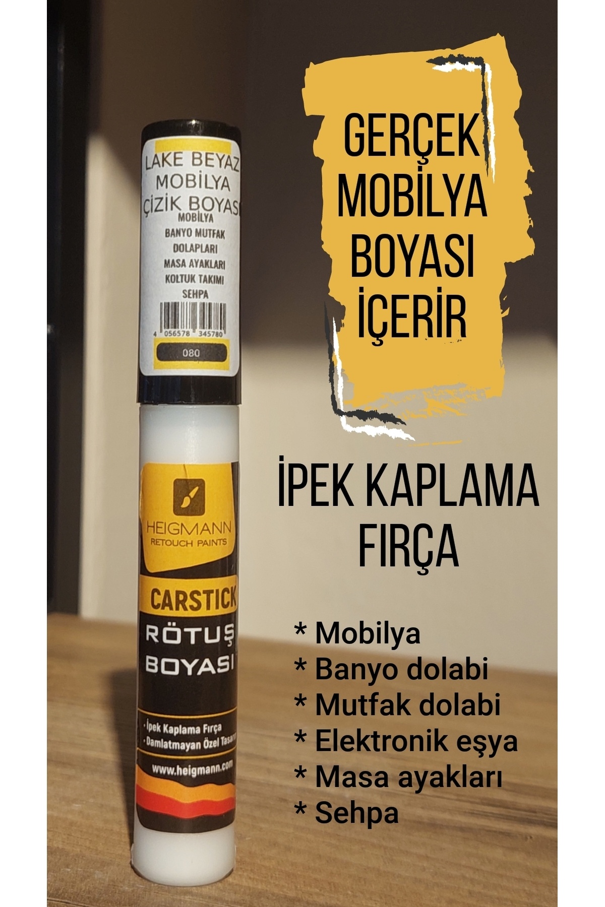 Lake Beyaz Renk Parlak . Mobilya ,masa ,sehpa Çizik Kapatıcı Rötuş Rütüş Boyası Kalemi