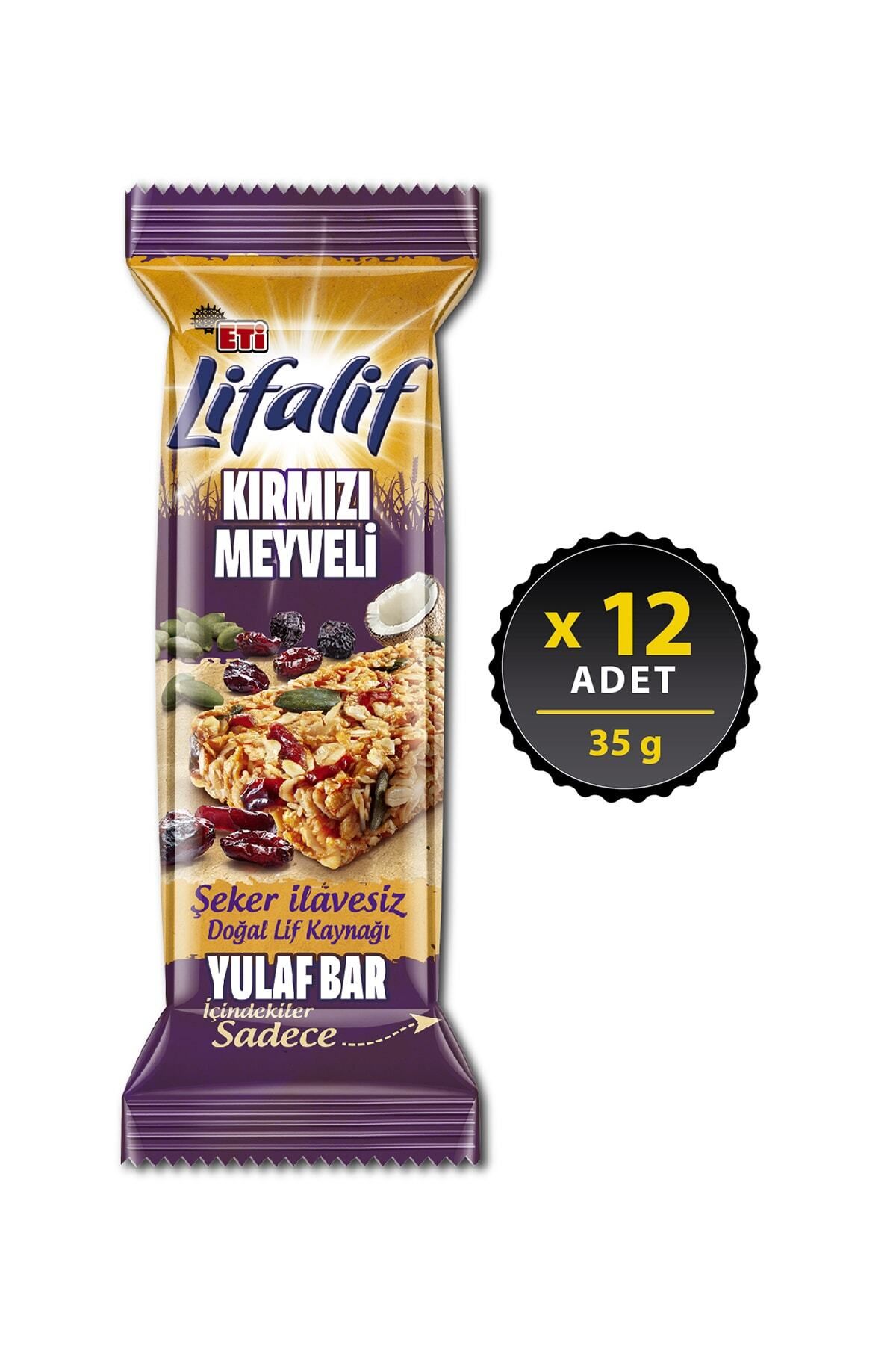 Lifalif Kırmızı Meyveli Yulaf Bar 35 g x 12 Adet