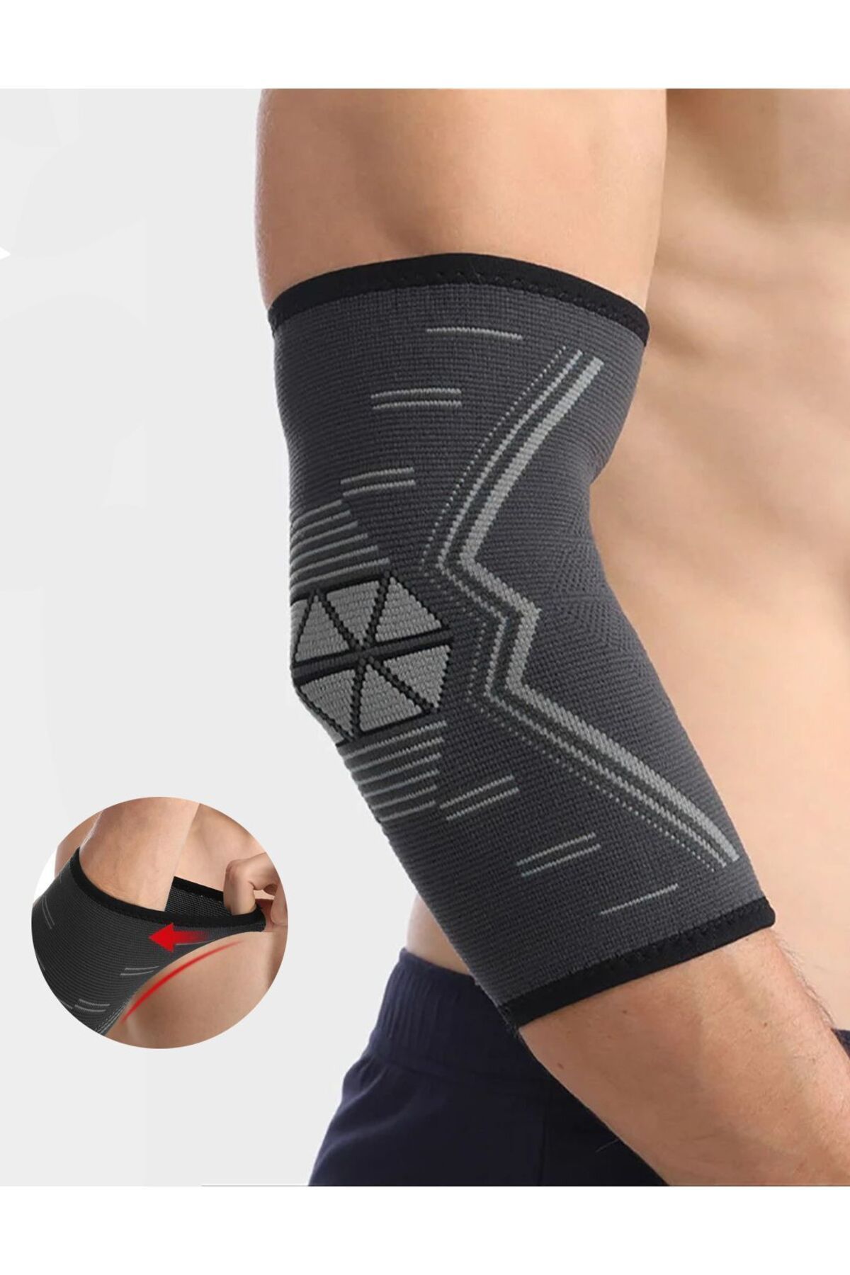 Basketbol Fitness Tenis Voleybol Ortopedik Spor Outdoor Antreman Örme Silikon Dirseklik (1 ADET)