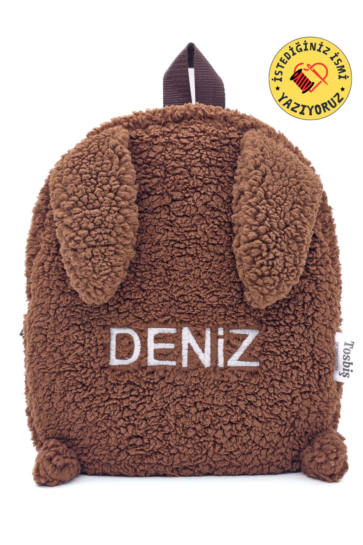 [ Istediğiniz Ismi Yazıyoruz ] Tavşan Kahve 0 - 8 Yaş Anasınıfı Kreş Çocuk Okul / Sırt Çantası Peluş