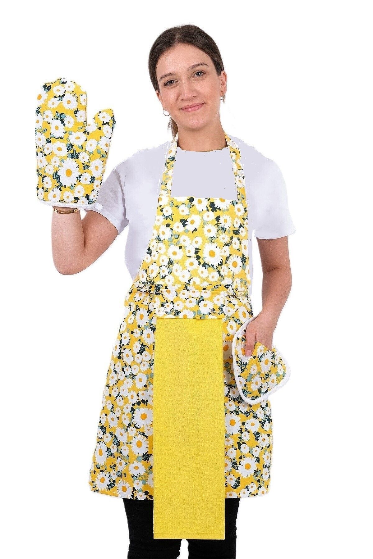 Tulipa 4lü Set Mutfak Önlüğü (ELDİVEN TUTACAK)