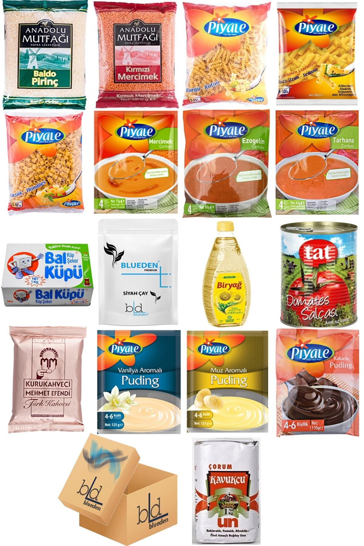 bd blueden - Ramazan Paketi Kumanya Ezrak Gıda Yardım Kolisi 17 Parça 54 Nolu Paket
