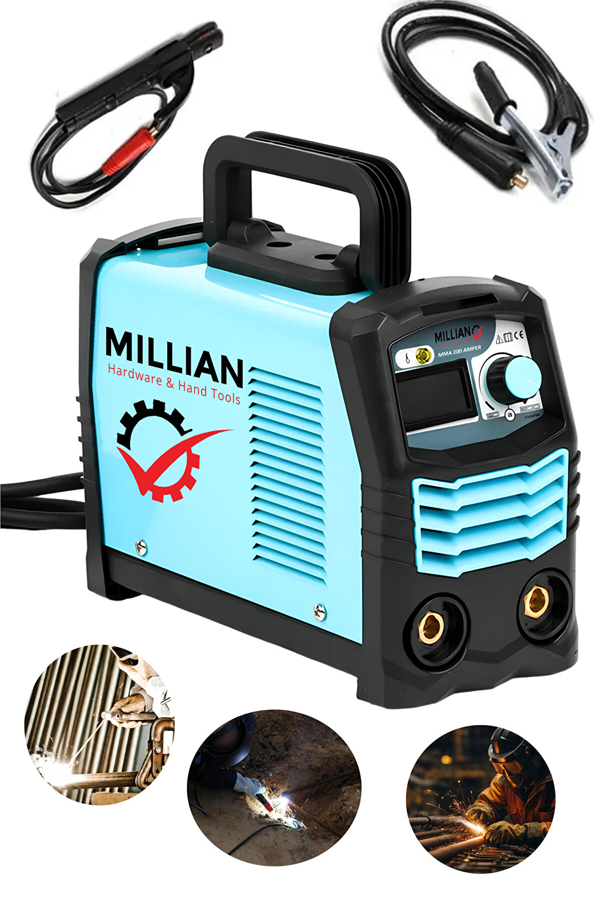 Pofesyonel 200 Amper İnvertör Dijital Göstergeli Turbo Fanlı Çift Kartlı Inverter Kaynak Makinesi