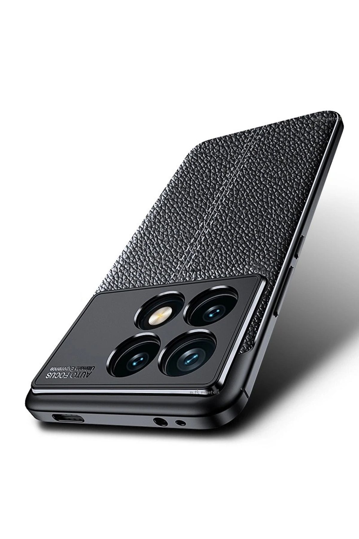 Poco X6 Pro 5G Kılıf Kamera Korumalı Deri Görünümlü Yumuşak Kaymaz Silikon Premium Soft Mat Kapak