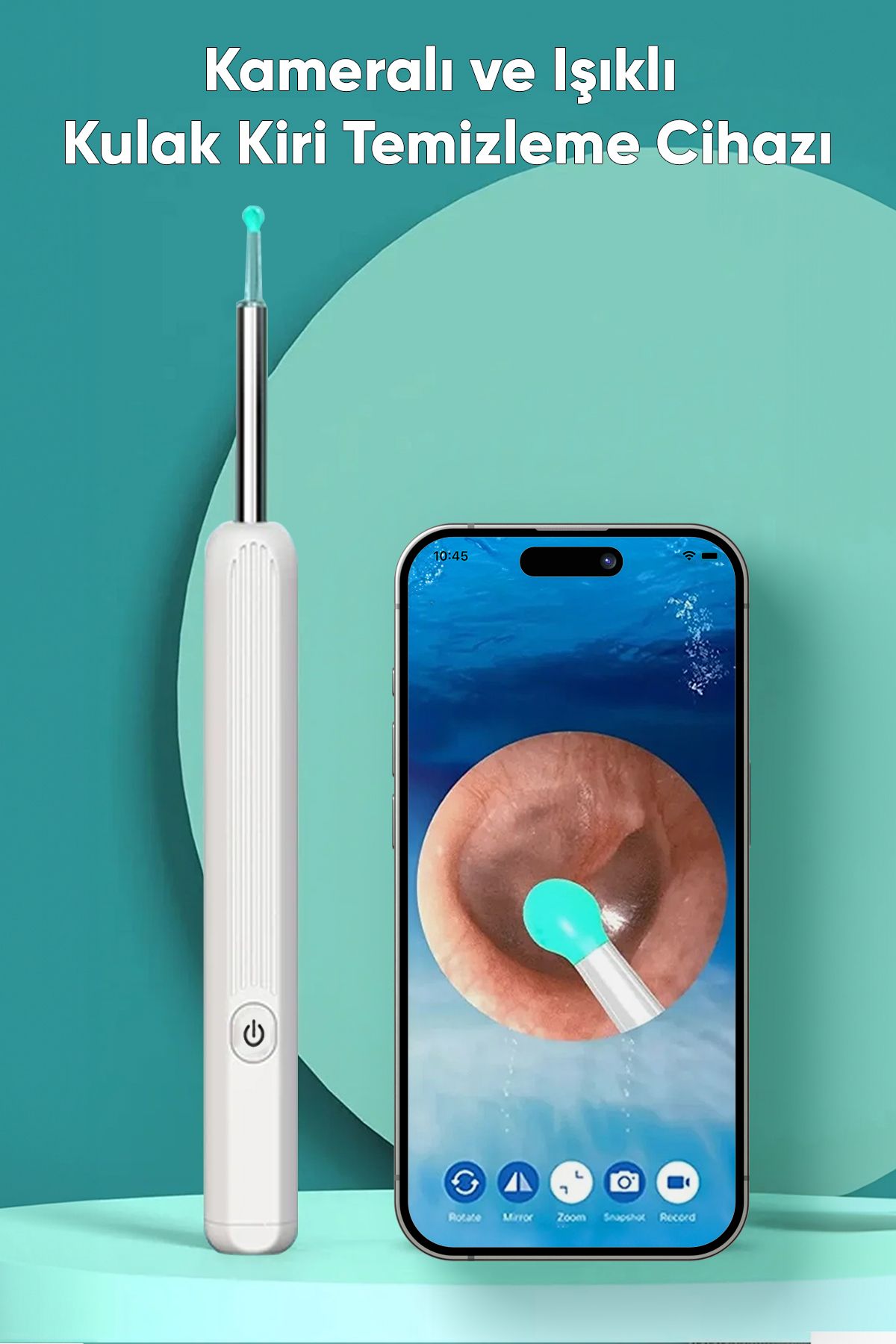 Kameralı Led Işıklı Kablosuz Kulak Temizleme Cihazı 1080p Wi-fi Ios Ve Android Uyumlu Otoskop
