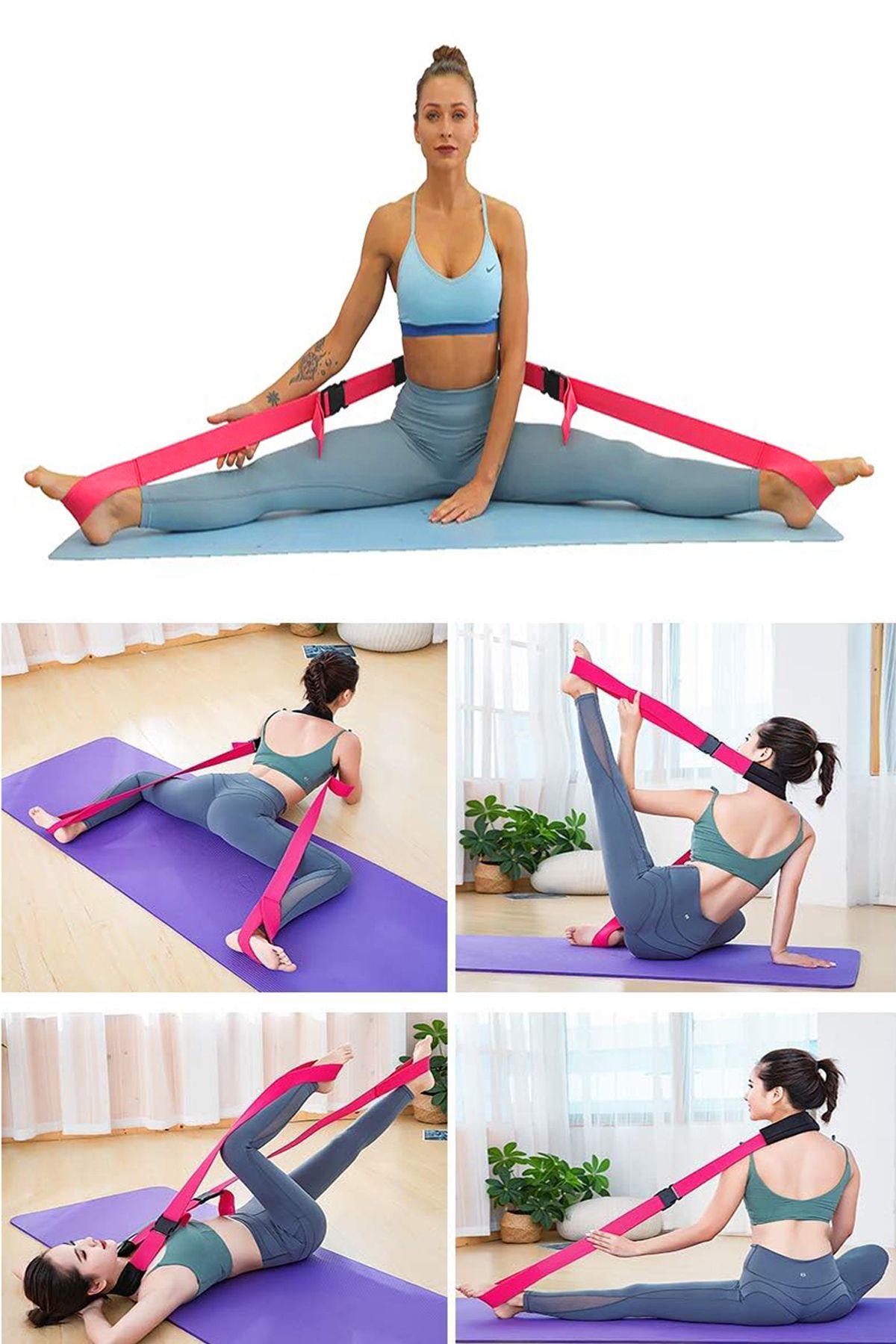 Lifting Yoga Bacak Vücut Germe Kemeri Duruş Düzeltici Kambur Giderici Ayarlanabilir  Jimastik Kemeri