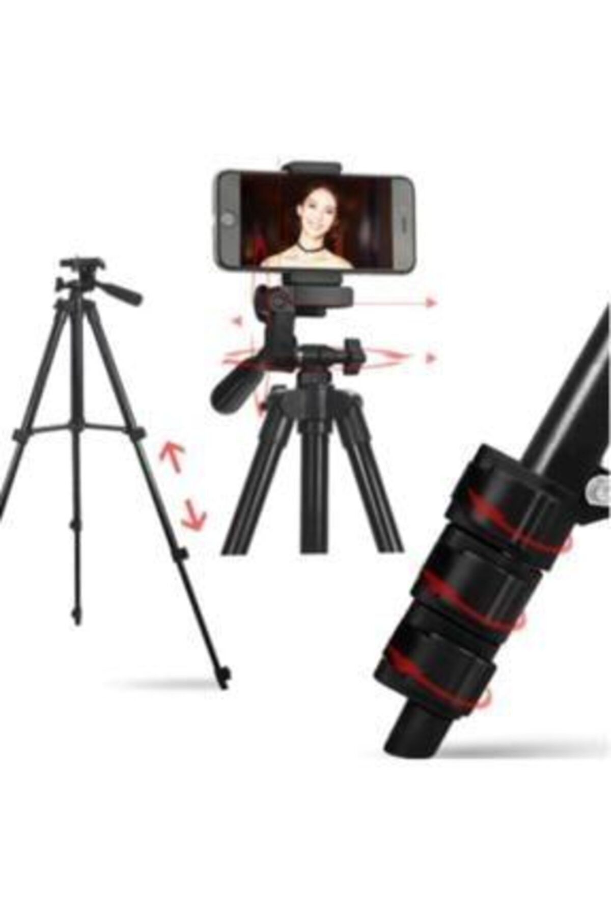 Profesyonel Video Fotoğraf Eba Tv Youtuber Tripodu 3120 3120 Siyah Tripot