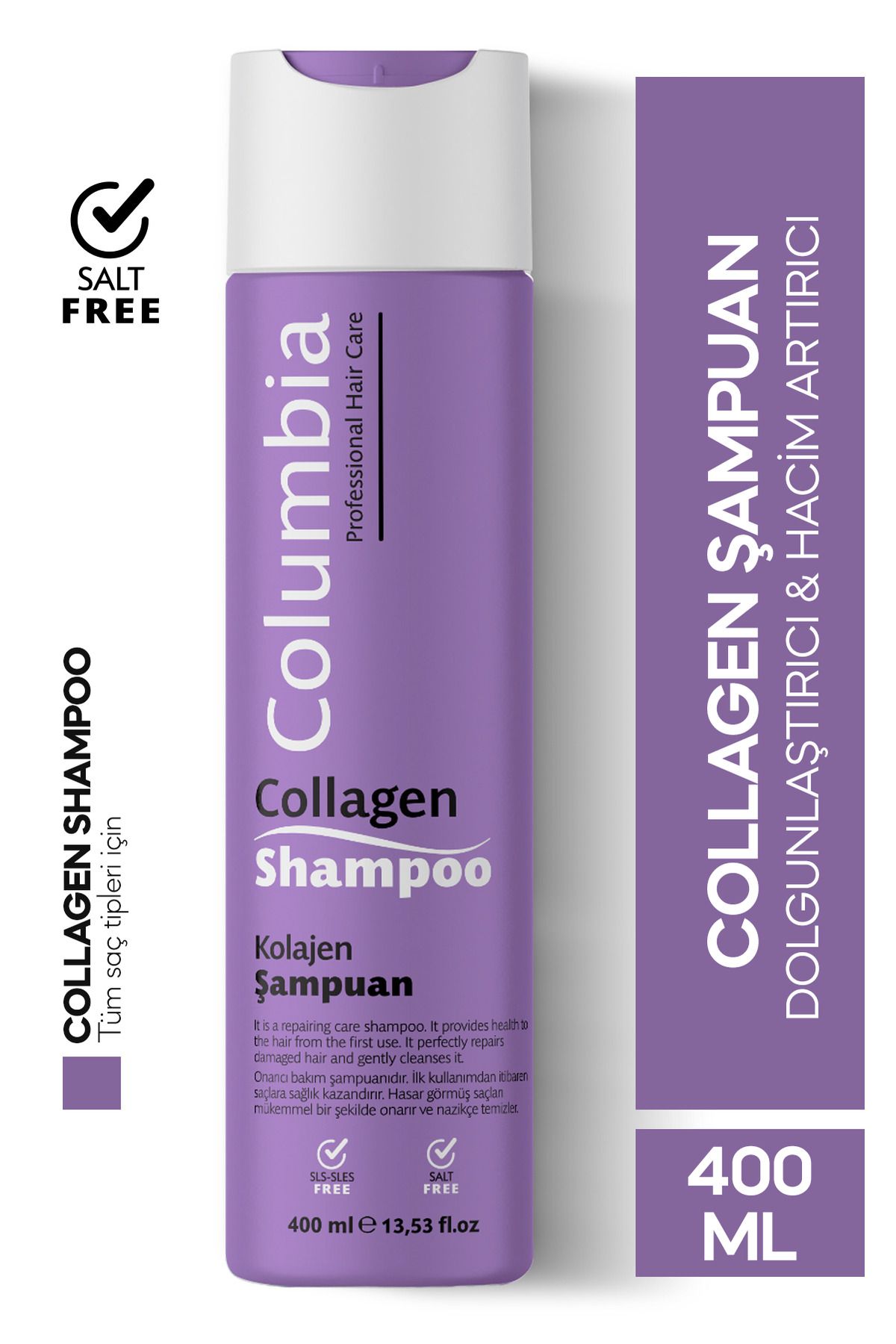 Tuzsuz Collagen & Biotin Ekstra Hacim & Dolgunlaştırıcı Şampuan 400 ml