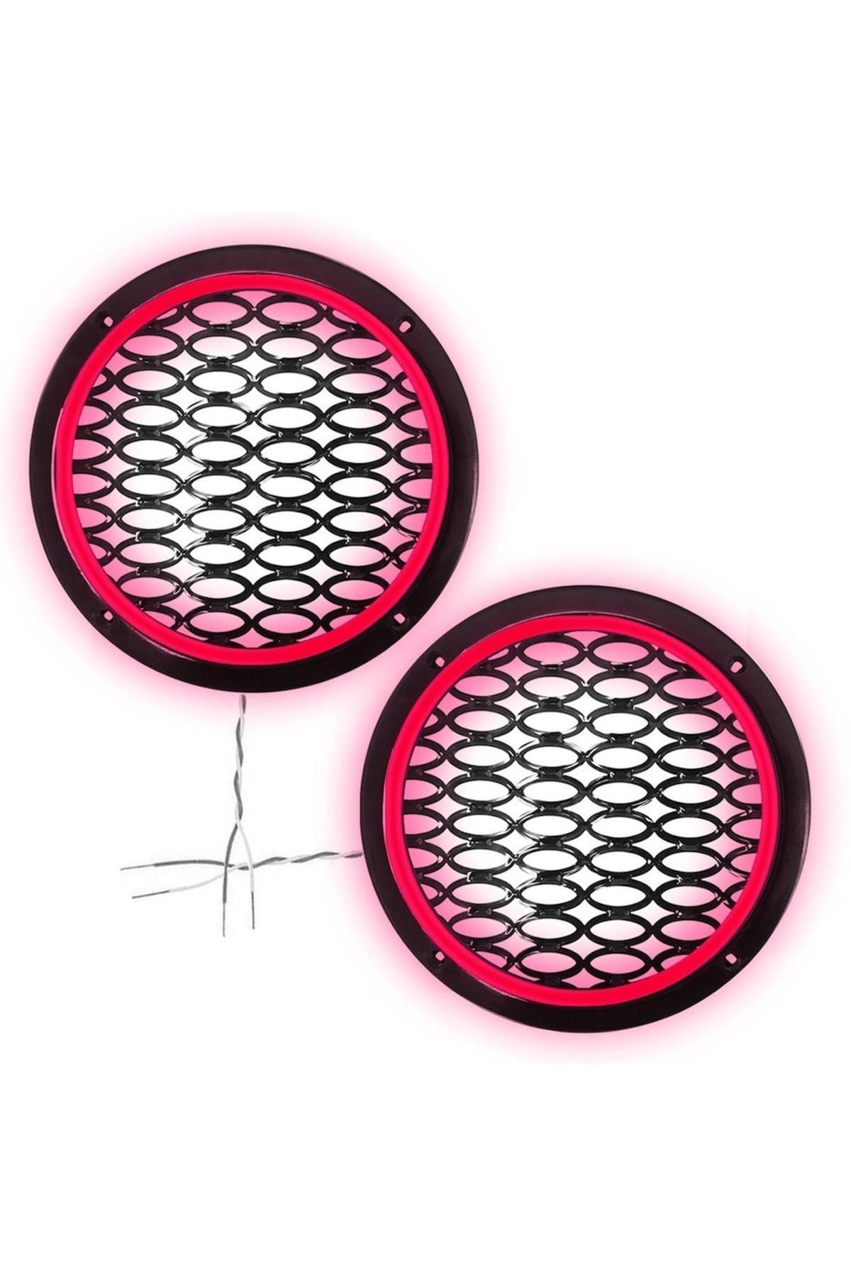 Ledli Hoparlör Kapak 16cm 2Adet 12v Pk-5050, Kırmızı