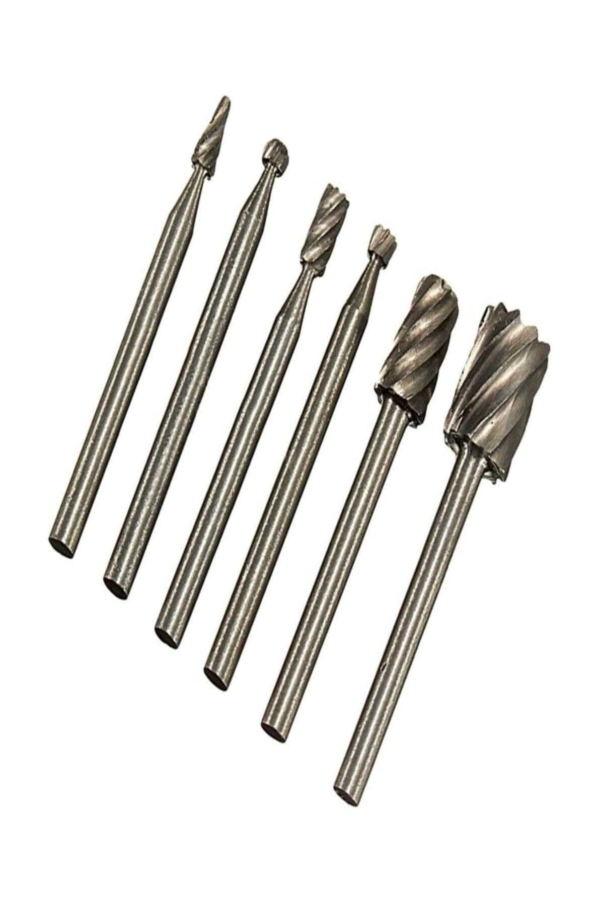 Ahşap Spiral 6 Parça Inceltme Gravür Harf Yazı Yazma Uçları Ahşap Oyma Freze Gravür