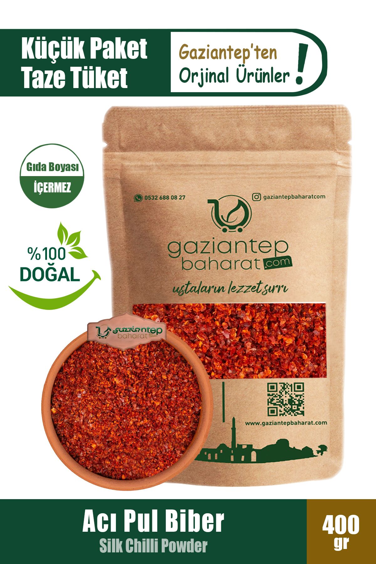 Kırmızı Acı Pul Biber 400gr