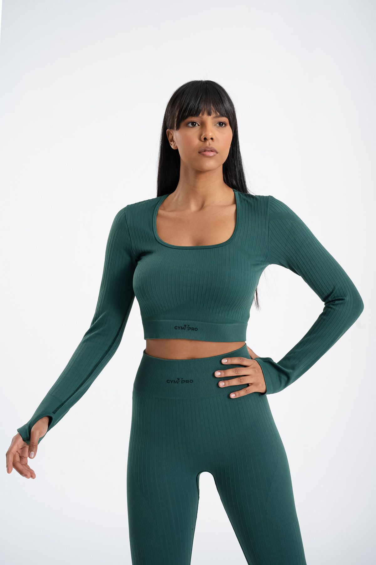 Süper Esnek Dikişsiz Kare Spor Crop