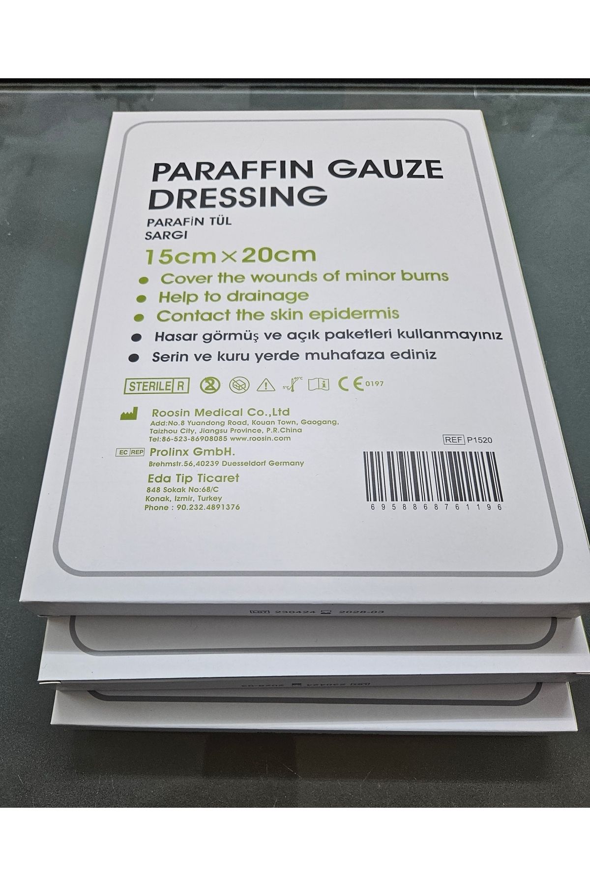 Parafin Tül Yara / Yanık Sargısı 15cm X 20cm ( 10 Adet )