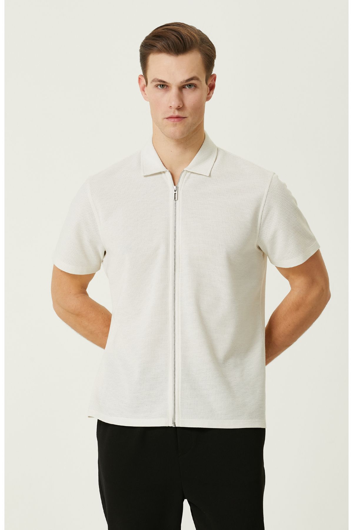 Ekru Polo Yaka T-shirt